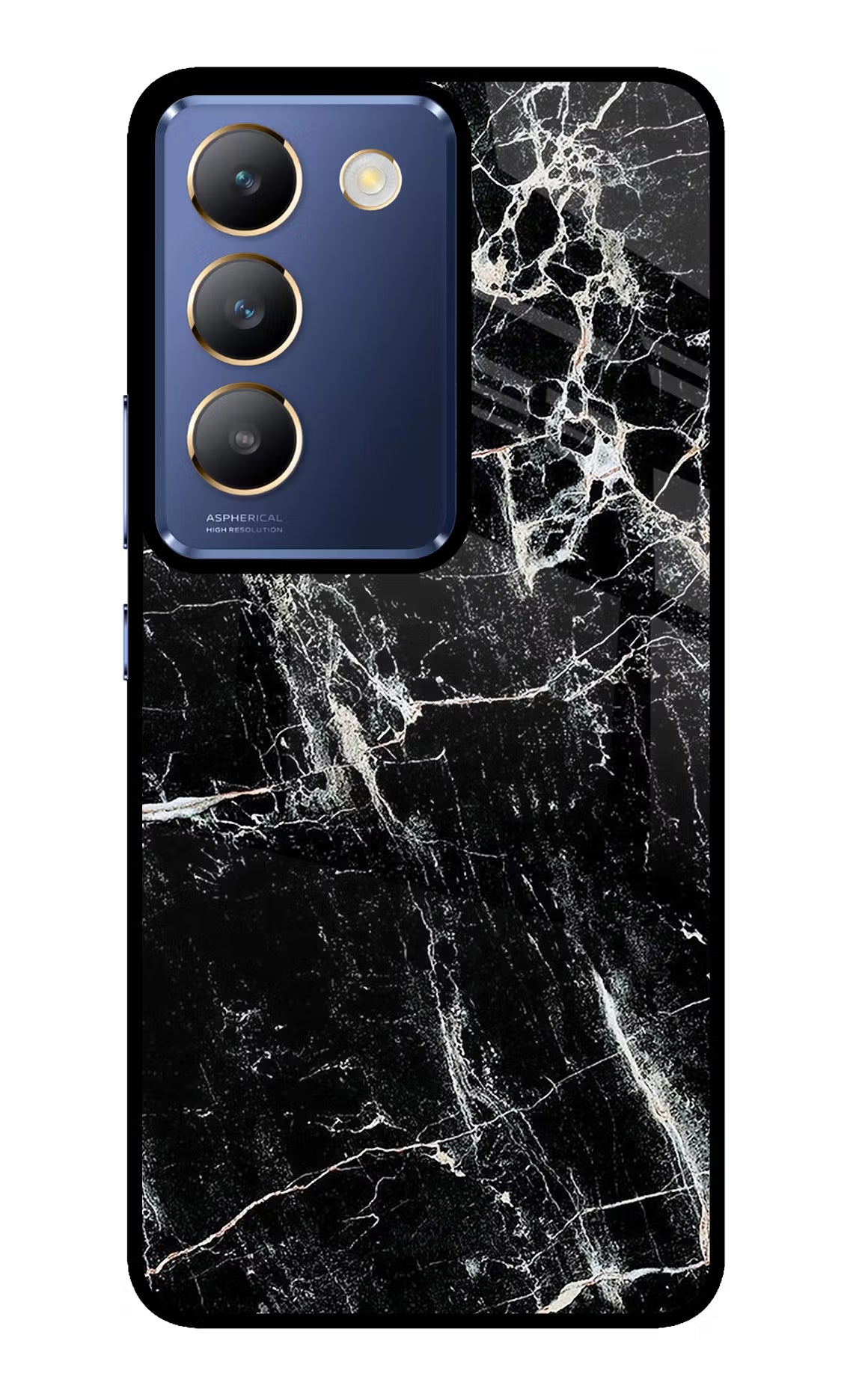 Black Marble Texture Vivo Y200E 5G/T3 5G Glass Case
