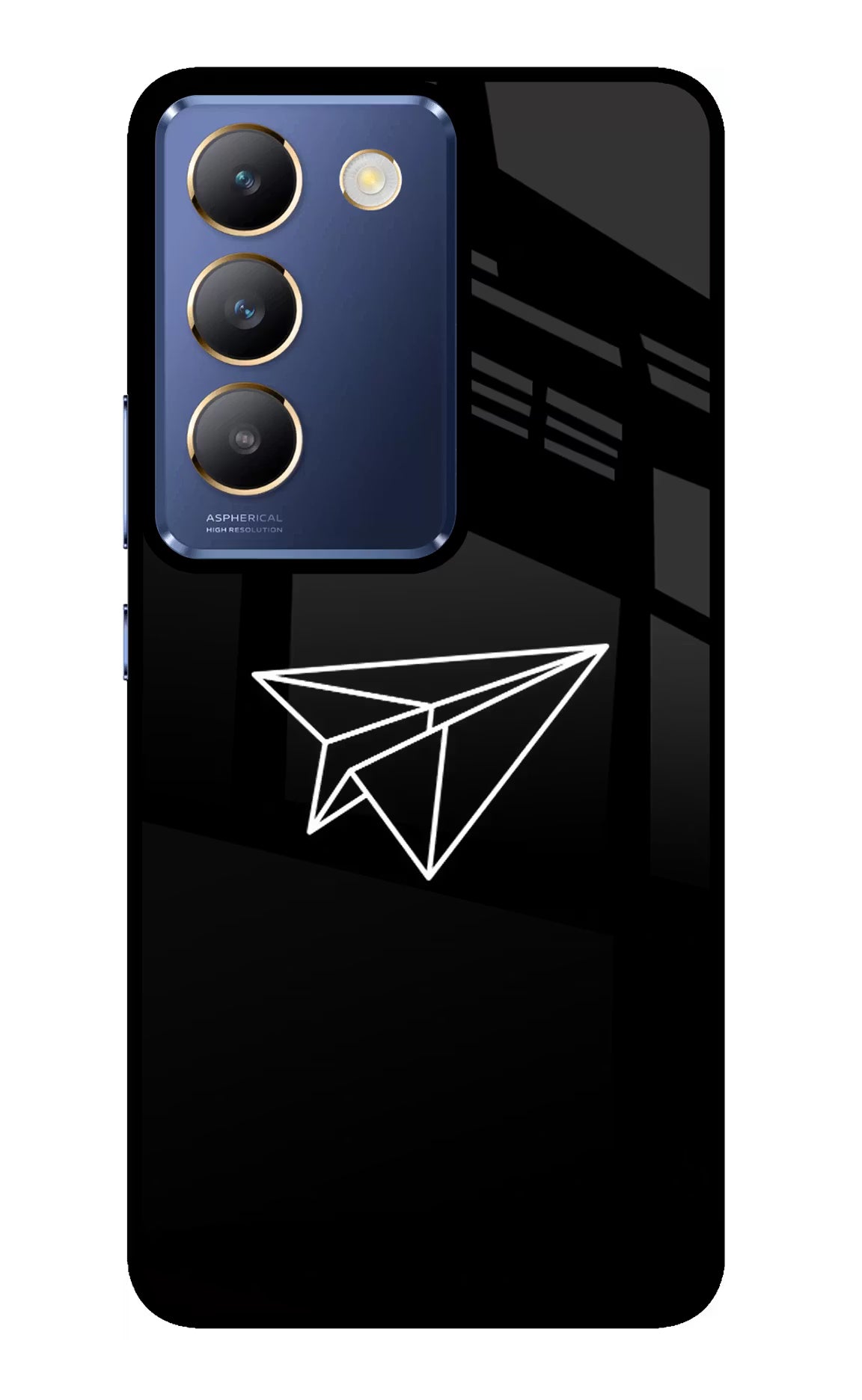 Paper Plane White Vivo Y200E 5G/T3 5G Glass Case Back Cover by Casekaro