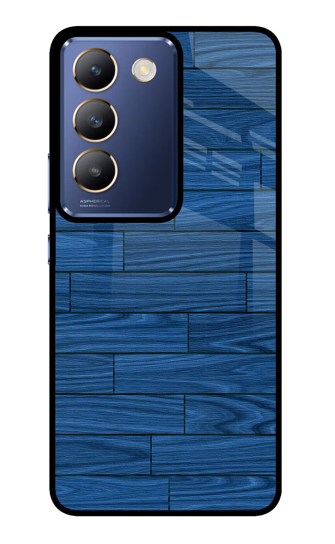 Wooden Texture Vivo Y200E 5G/T3 5G Glass Case Back Cover by Casekaro