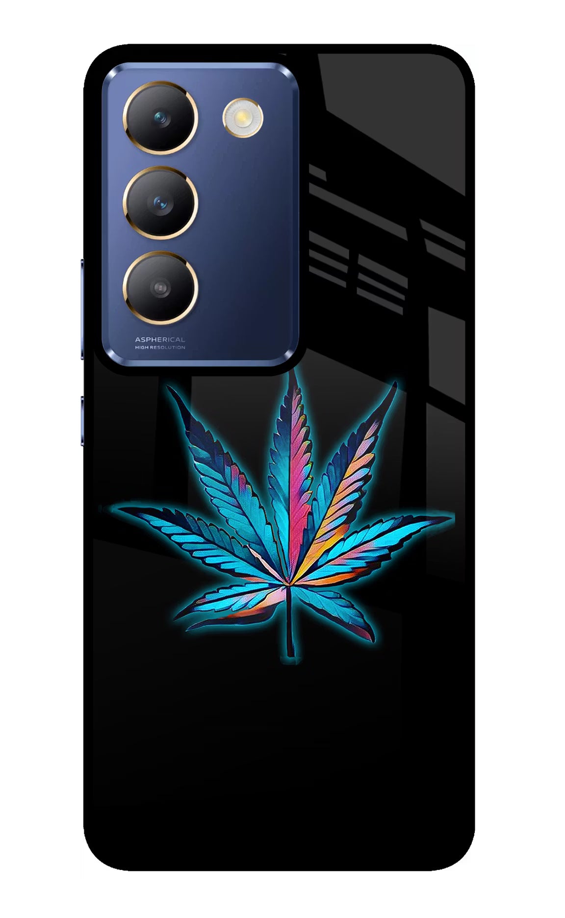 Weed Vivo Y200E 5G/T3 5G Glass Case Back Cover by Casekaro