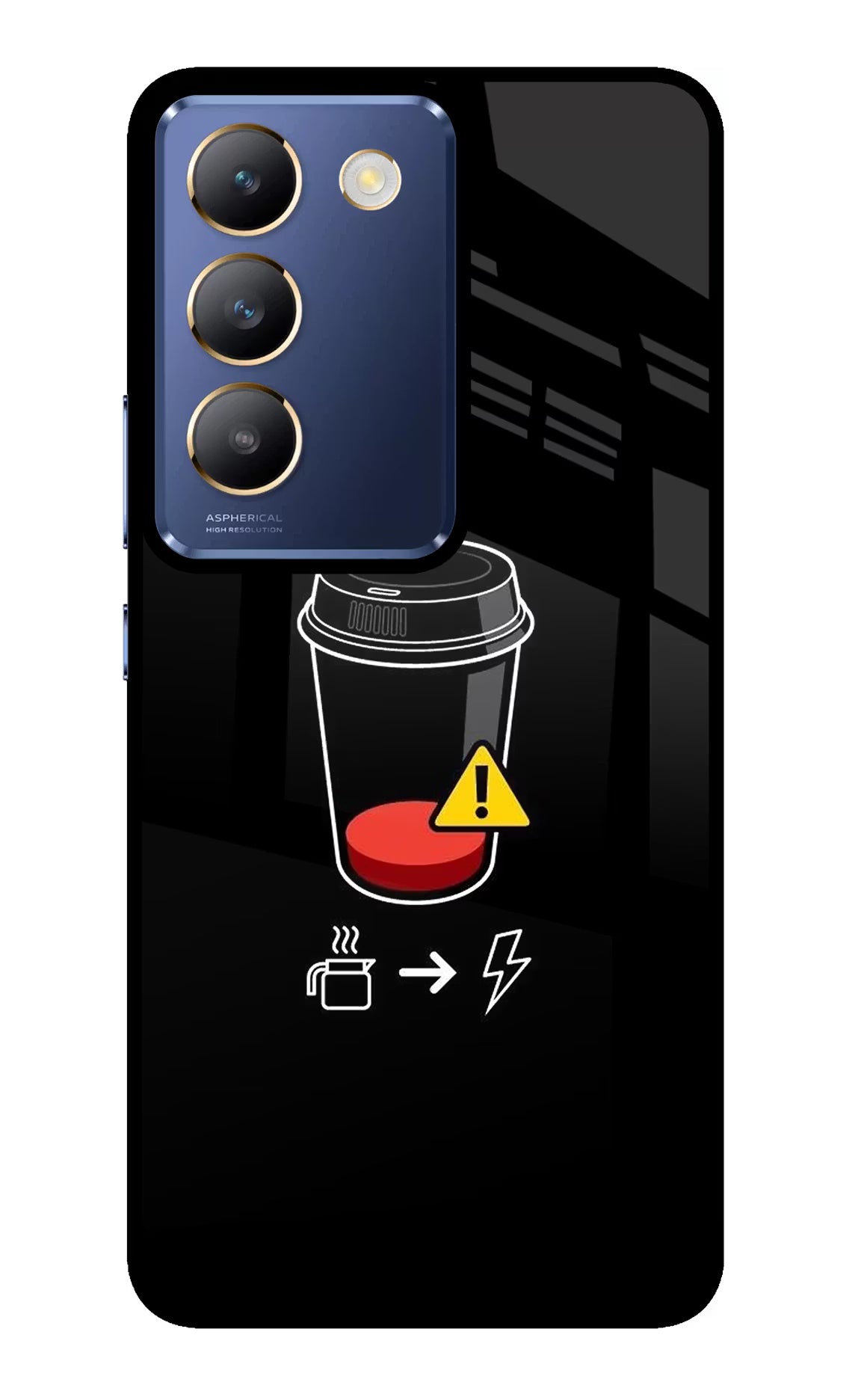 Coffee Vivo Y200E 5G/T3 5G Glass Case Back Cover by Casekaro