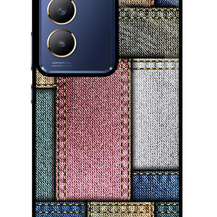 Multicolor Jeans Vivo Y200E 5G/T3 5G Glass Case
