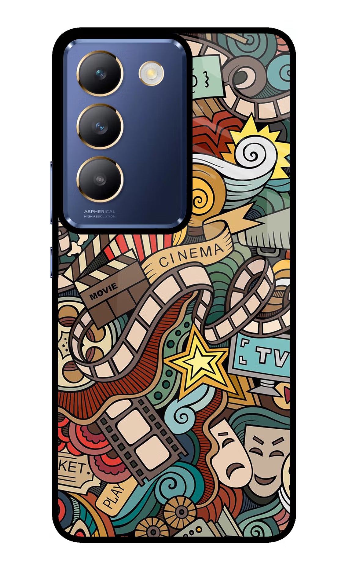 Cinema Abstract Vivo Y200E 5G/T3 5G Glass Case Back Cover by Casekaro