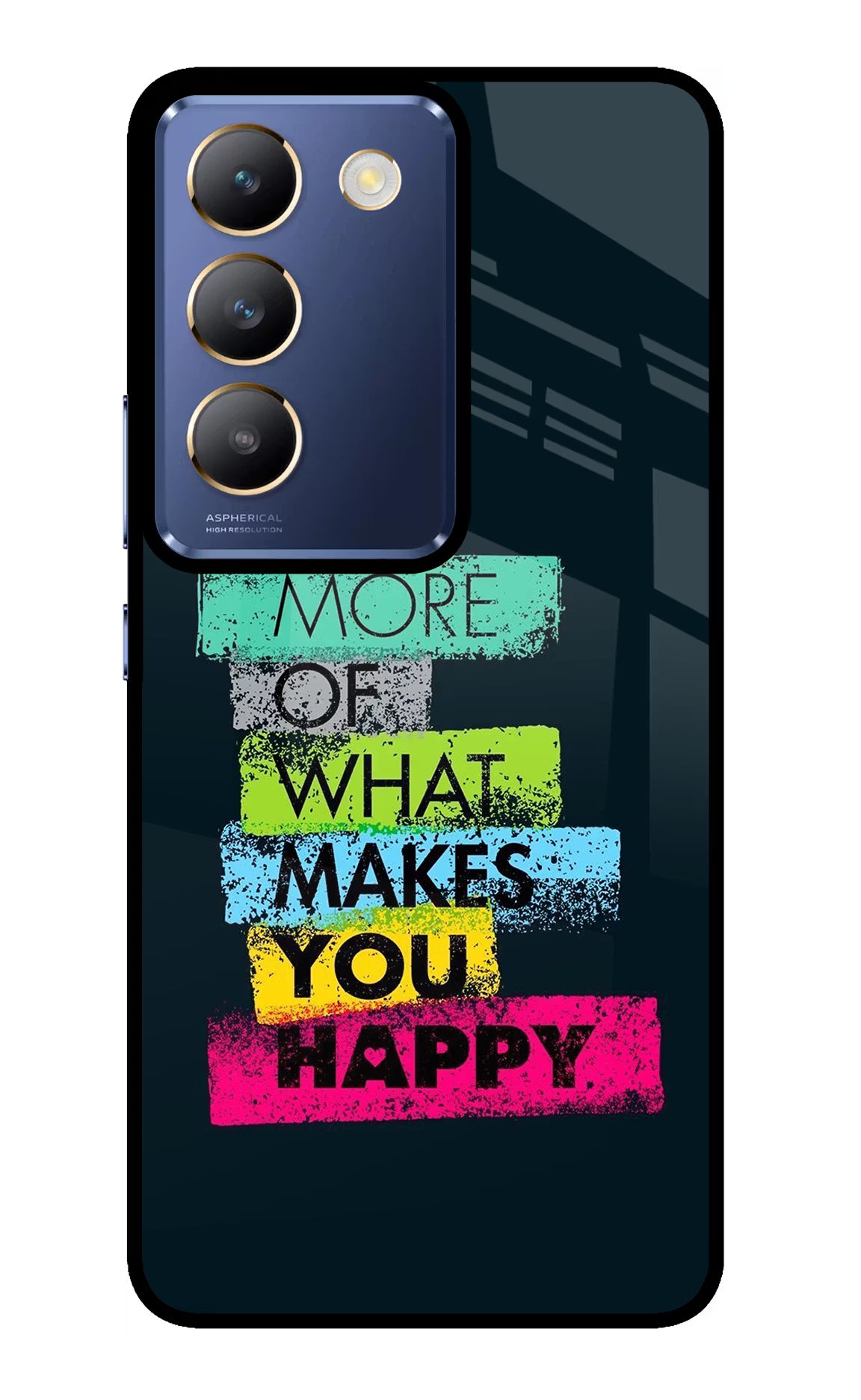Do More Of What Makes You Happy Vivo Y200E 5G/T3 5G Glass Case Back Cover by Casekaro