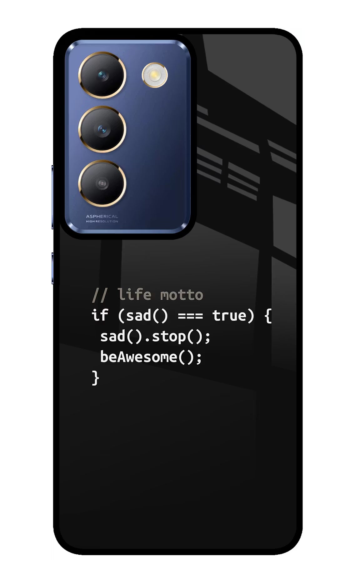 Life Motto Code Vivo Y200E 5G/T3 5G Glass Case Back Cover by Casekaro