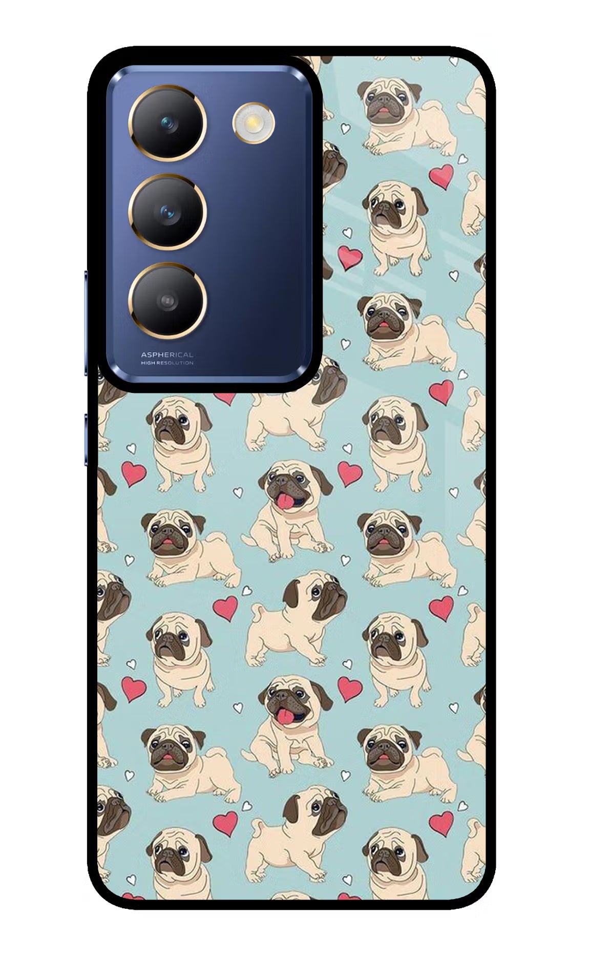 Pug Dog Vivo Y200E 5G/T3 5G Glass Case Back Cover by Casekaro