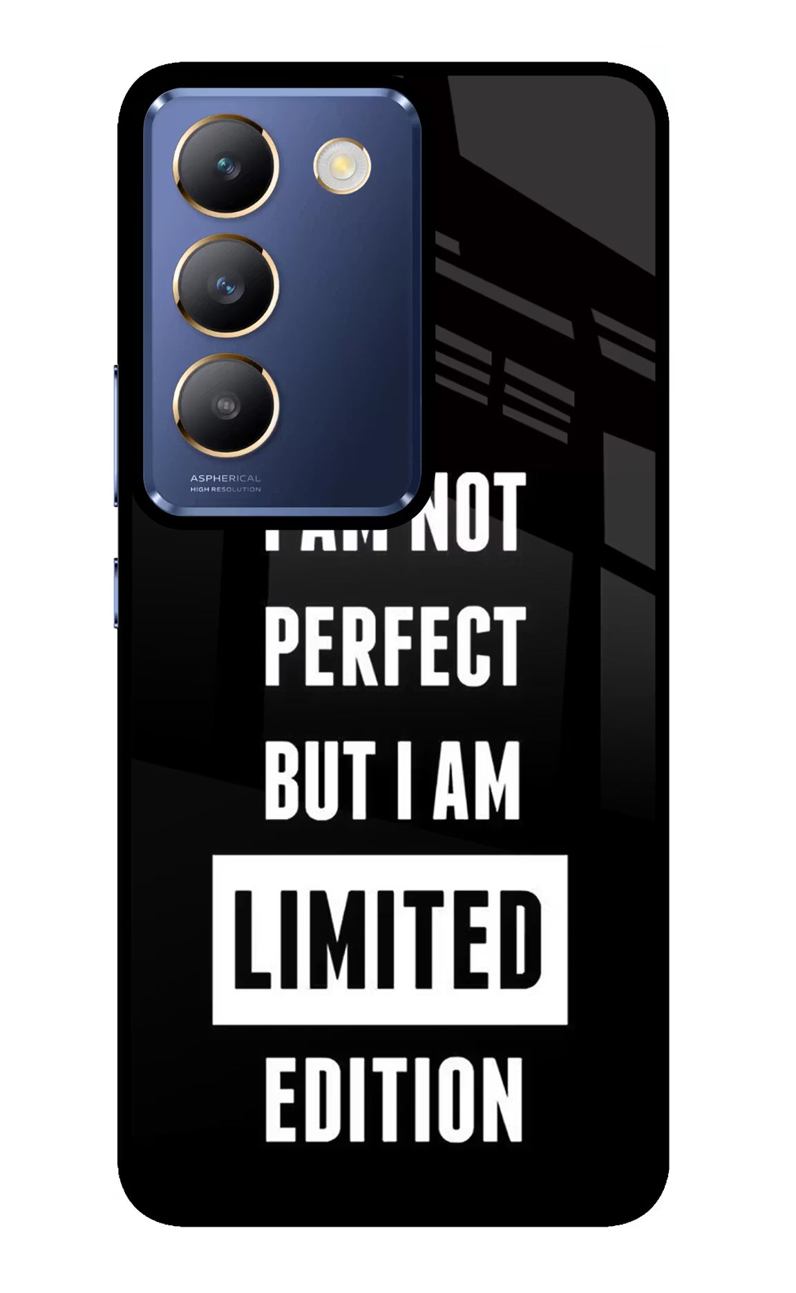 I Am Not Perfect But I Am Limited Edition Vivo Y200E 5G/T3 5G Glass Case Back Cover by Casekaro