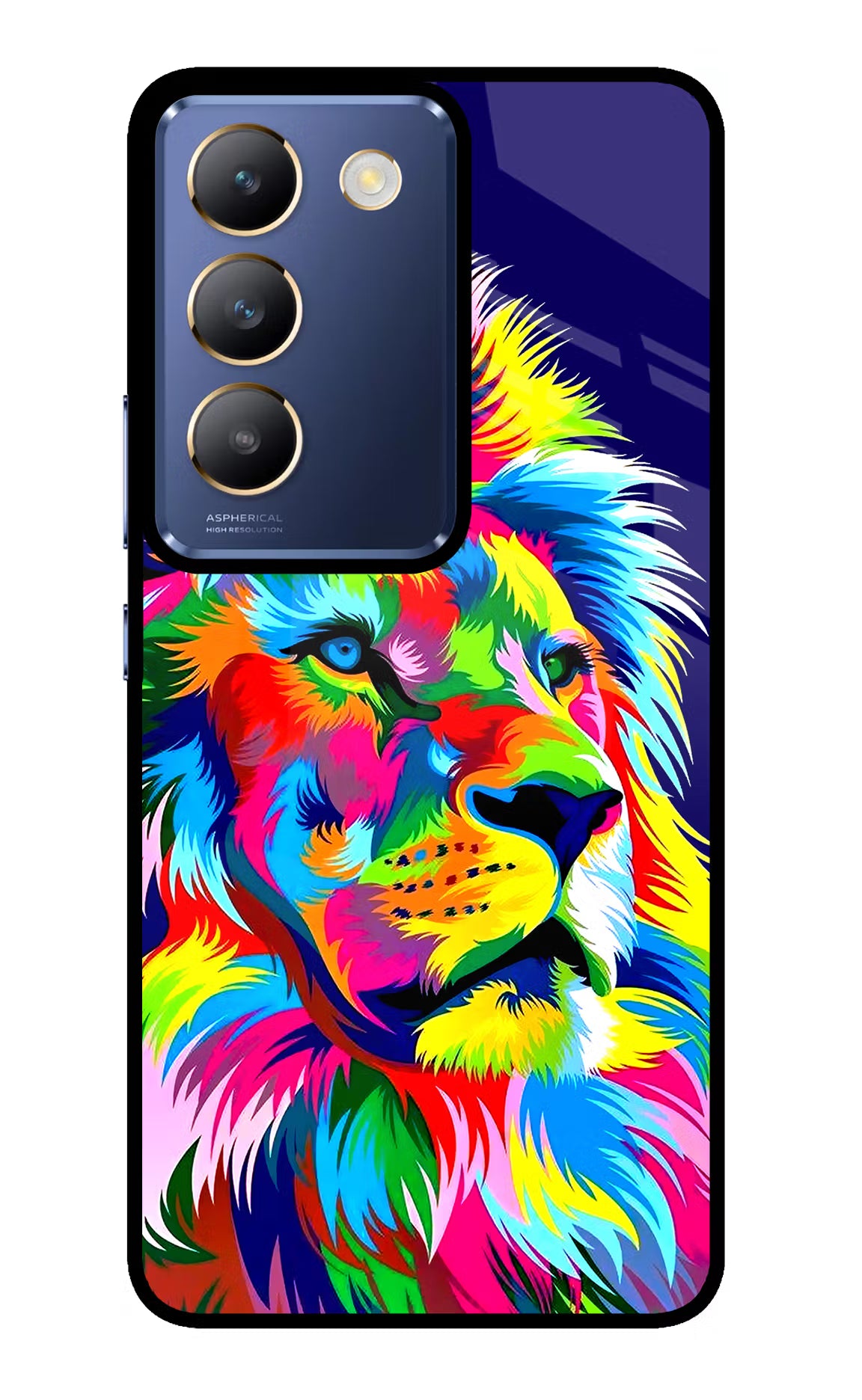 Vector Art Lion Vivo Y200E 5G/T3 5G Glass Case Back Cover by Casekaro