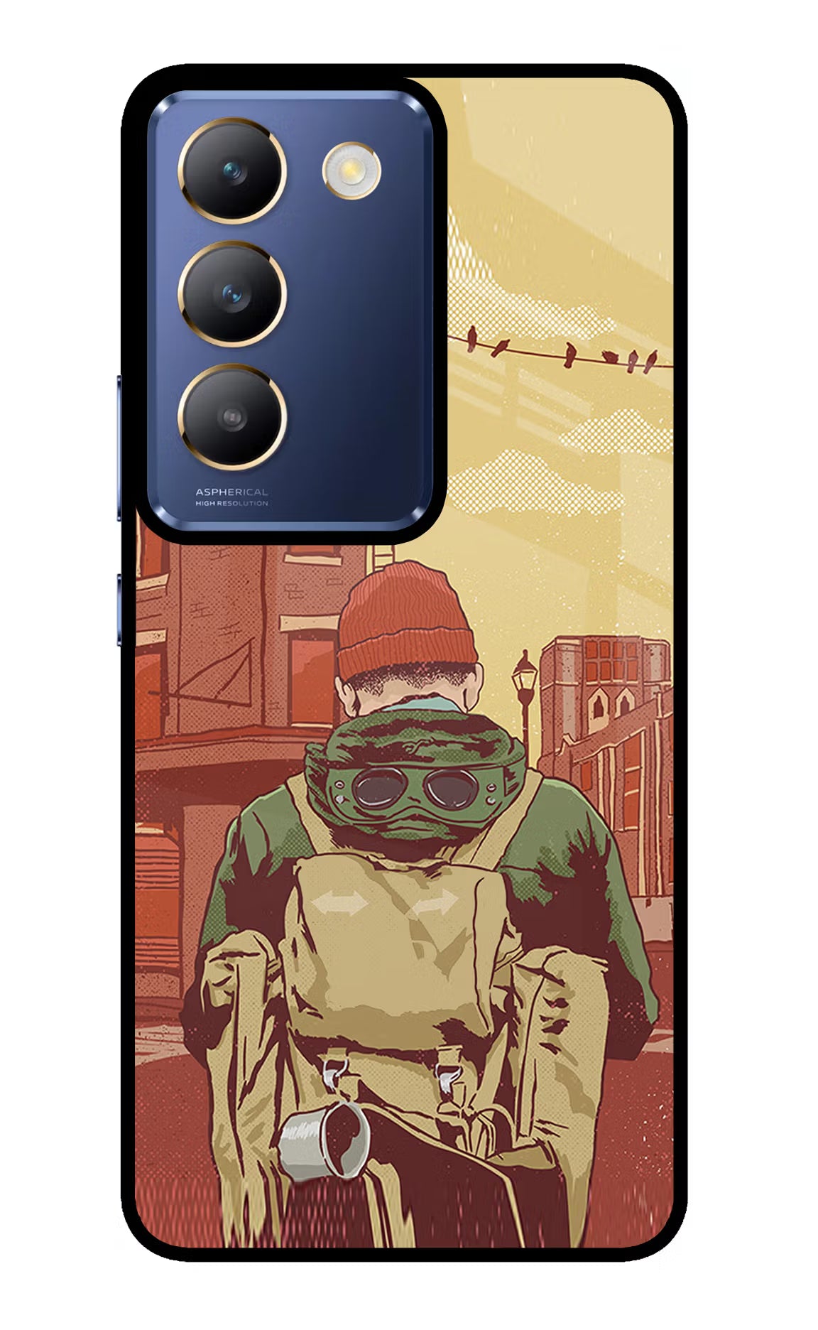 Adventurous Vivo Y200E 5G/T3 5G Glass Case Back Cover by Casekaro
