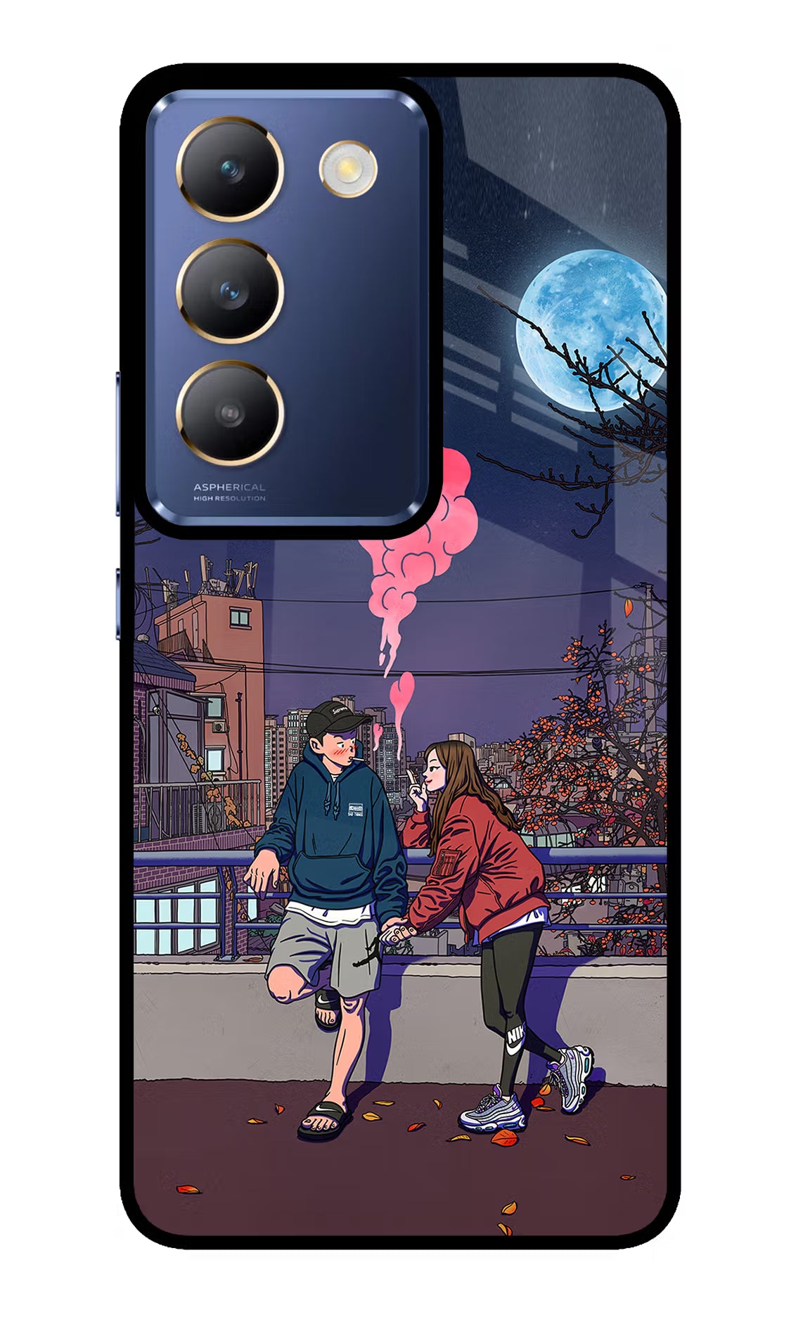 Chilling Couple Vivo Y200E 5G/T3 5G Glass Case Back Cover by Casekaro