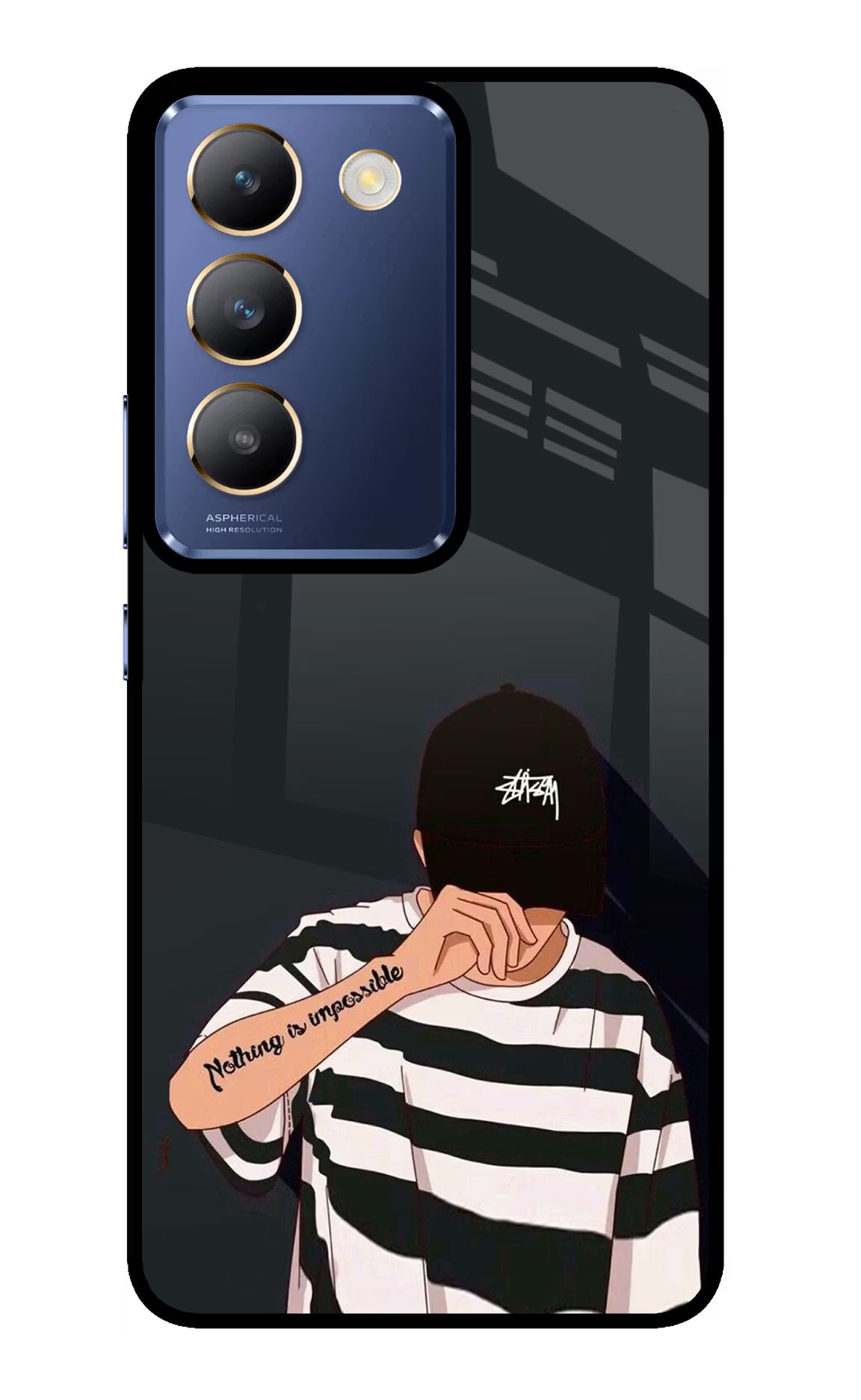 Aesthetic Boy Vivo Y200E 5G/T3 5G Glass Case Back Cover by Casekaro