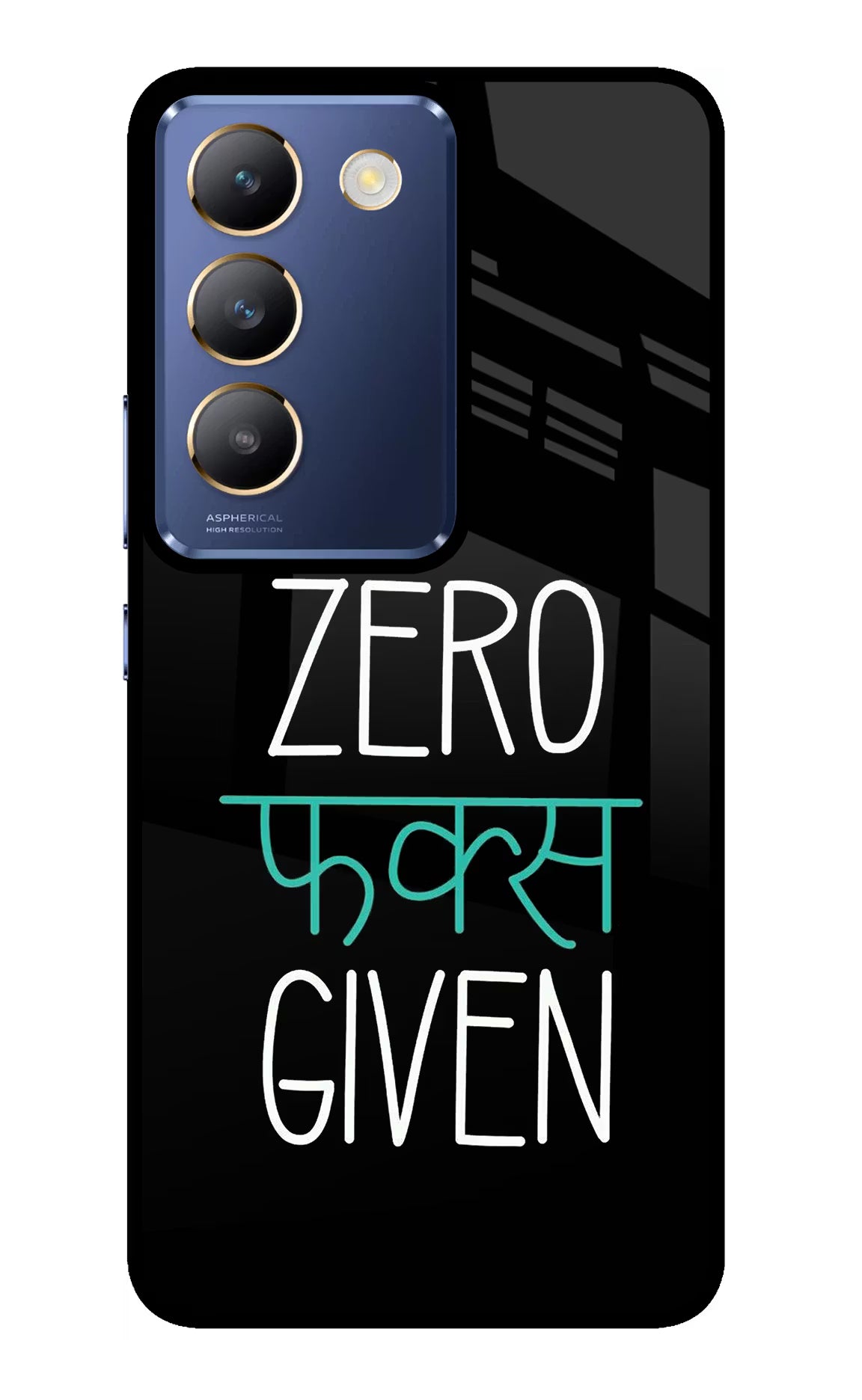Zero Fucks Given Vivo Y200E 5G/T3 5G Glass Case Back Cover by Casekaro