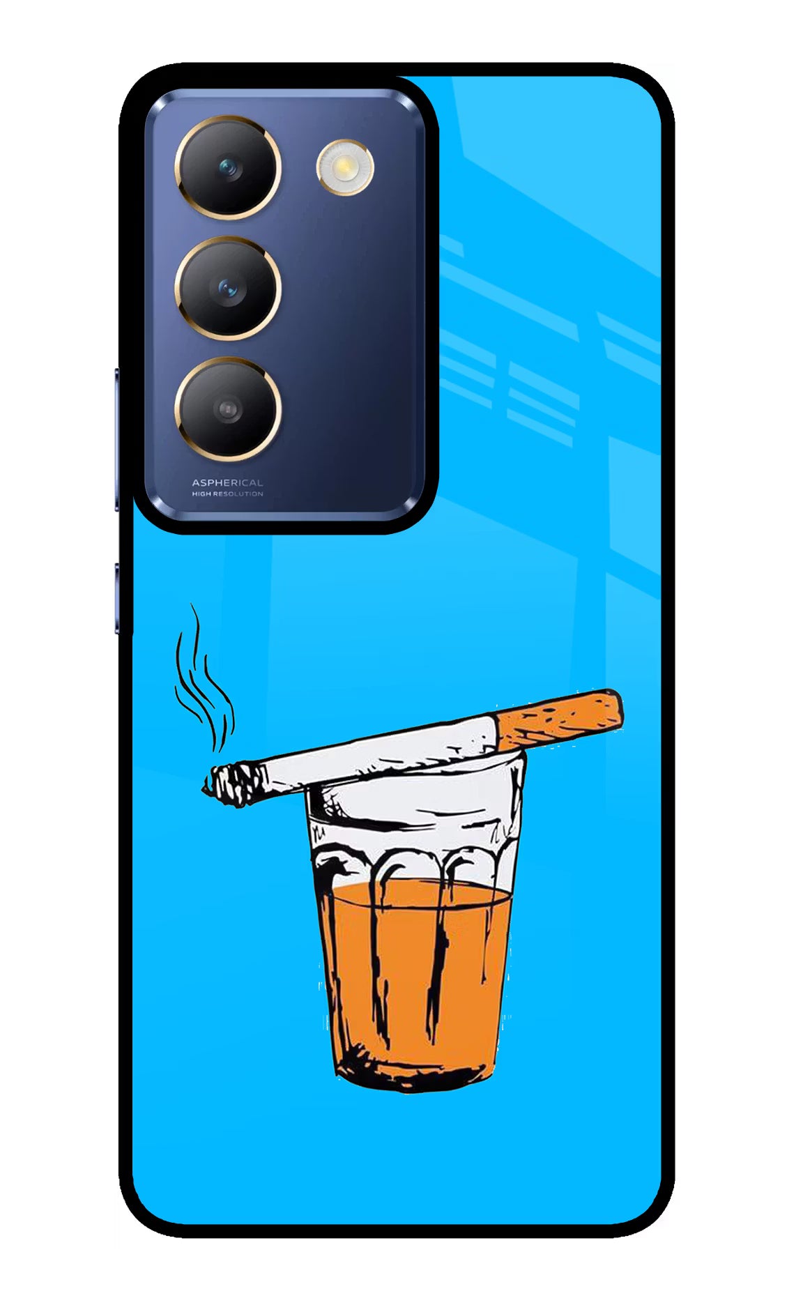 Chai Sutta Vivo Y200E 5G/T3 5G Glass Case Back Cover by Casekaro