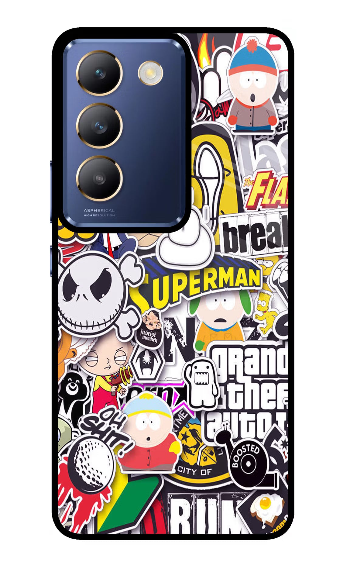 Sticker Bomb Vivo Y200E 5G/T3 5G Glass Case