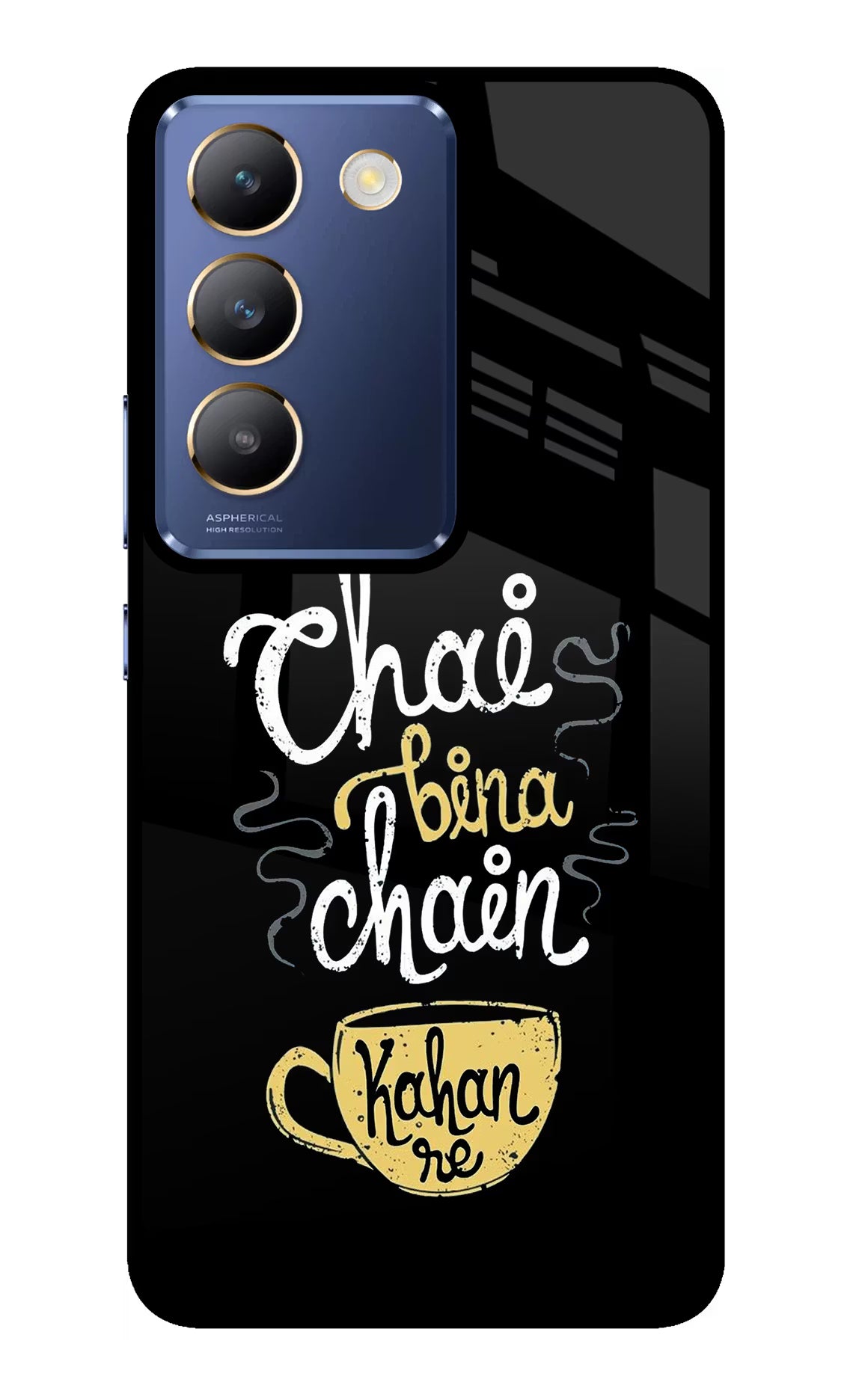 Chai Bina Chain Kaha Re Vivo Y200E 5G/T3 5G Glass Case Back Cover by Casekaro