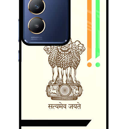 Satyamev Jayate Brown Logo Vivo Y200E 5G/T3 5G Glass Case