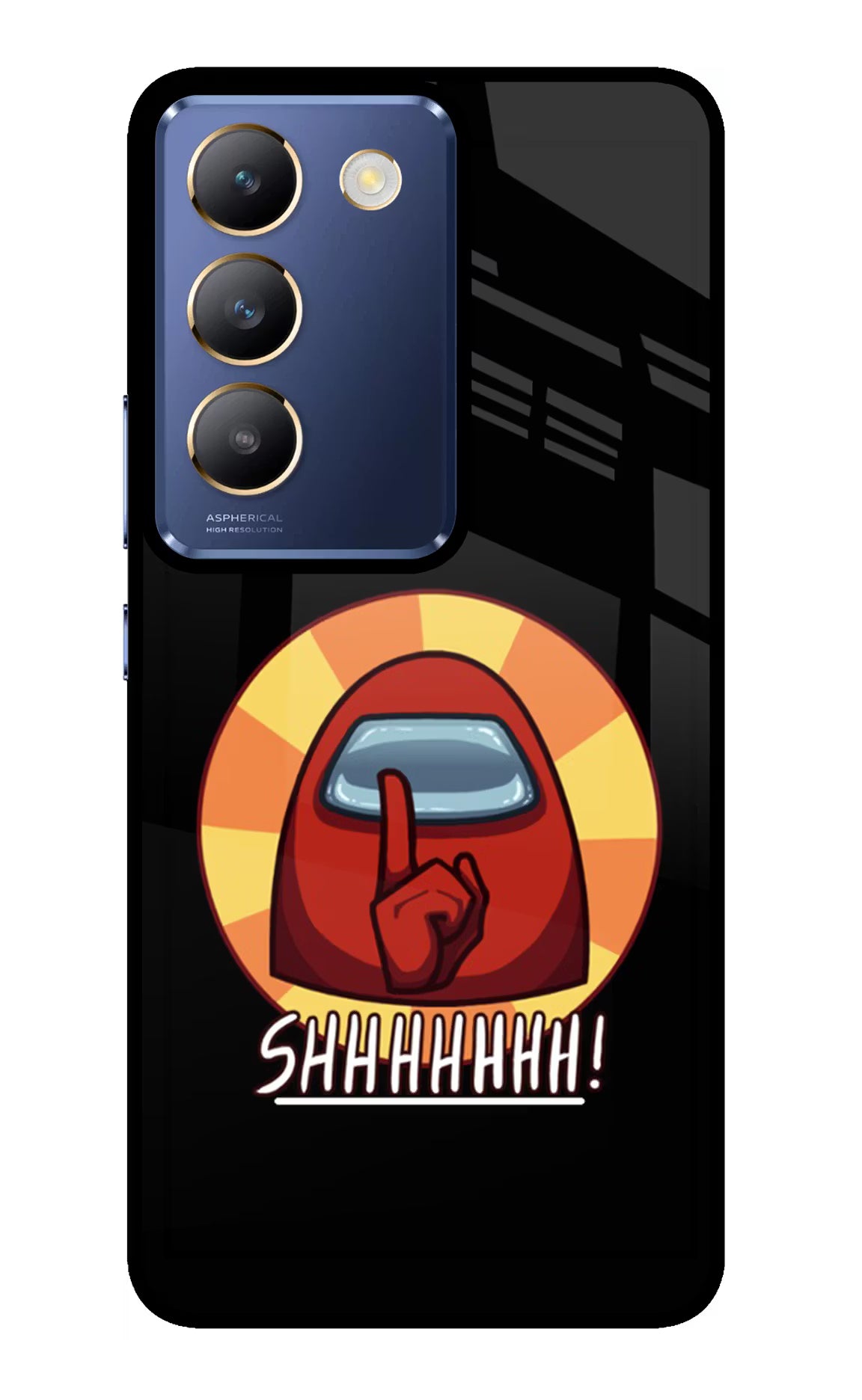 Among Us Shhh! Vivo Y200E 5G/T3 5G Glass Case Back Cover by Casekaro