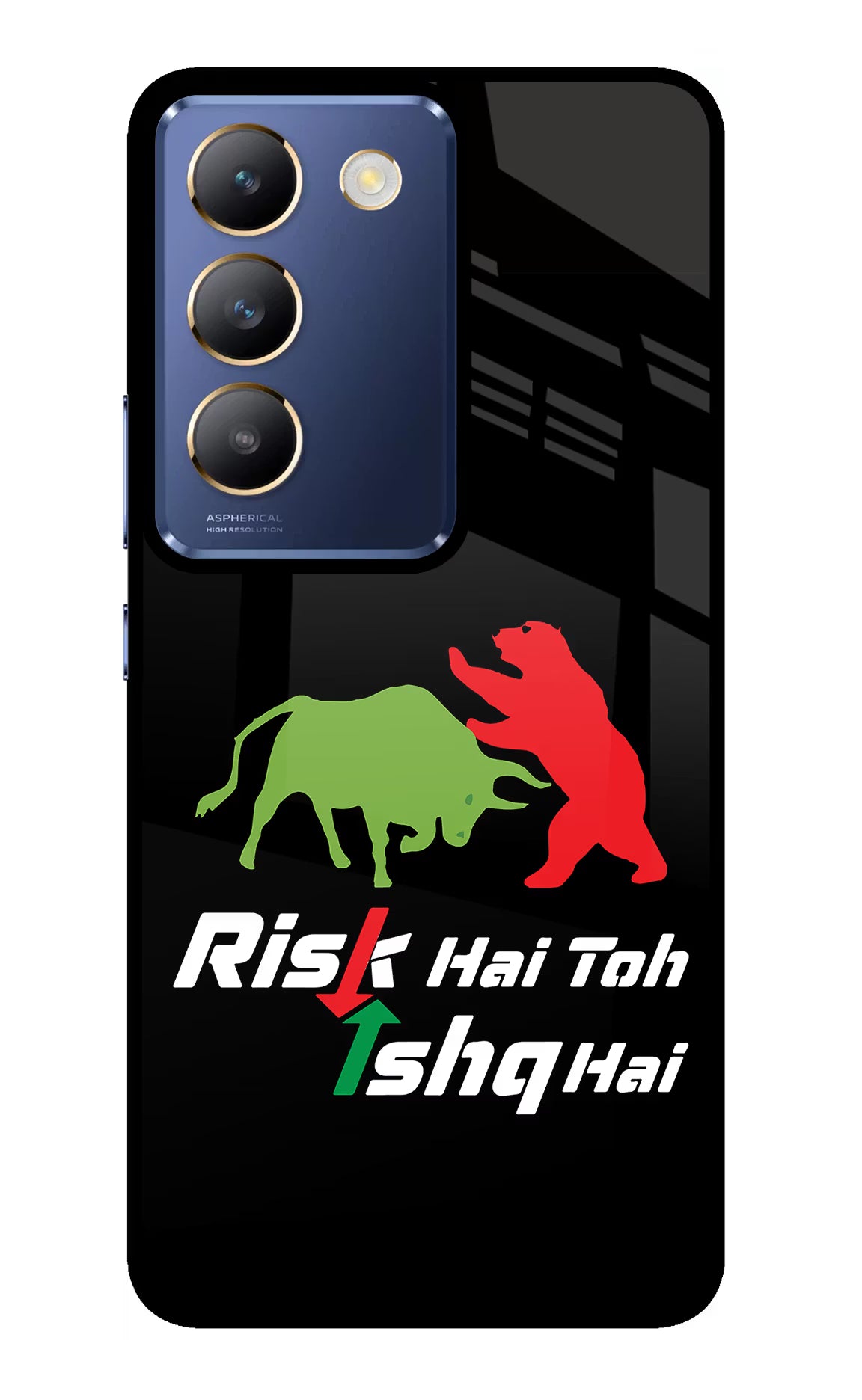 Risk Hai Toh Ishq Hai Vivo Y200E 5G/T3 5G Glass Case Back Cover by Casekaro