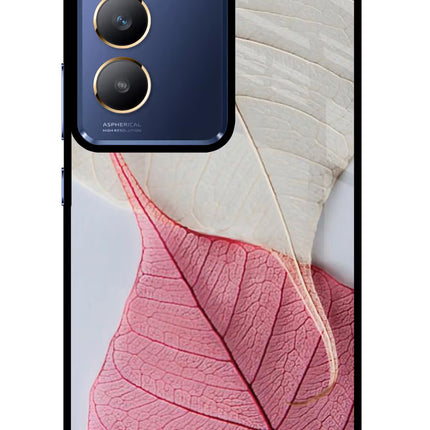 White Pink Leaf Vivo Y200E 5G/T3 5G Glass Case
