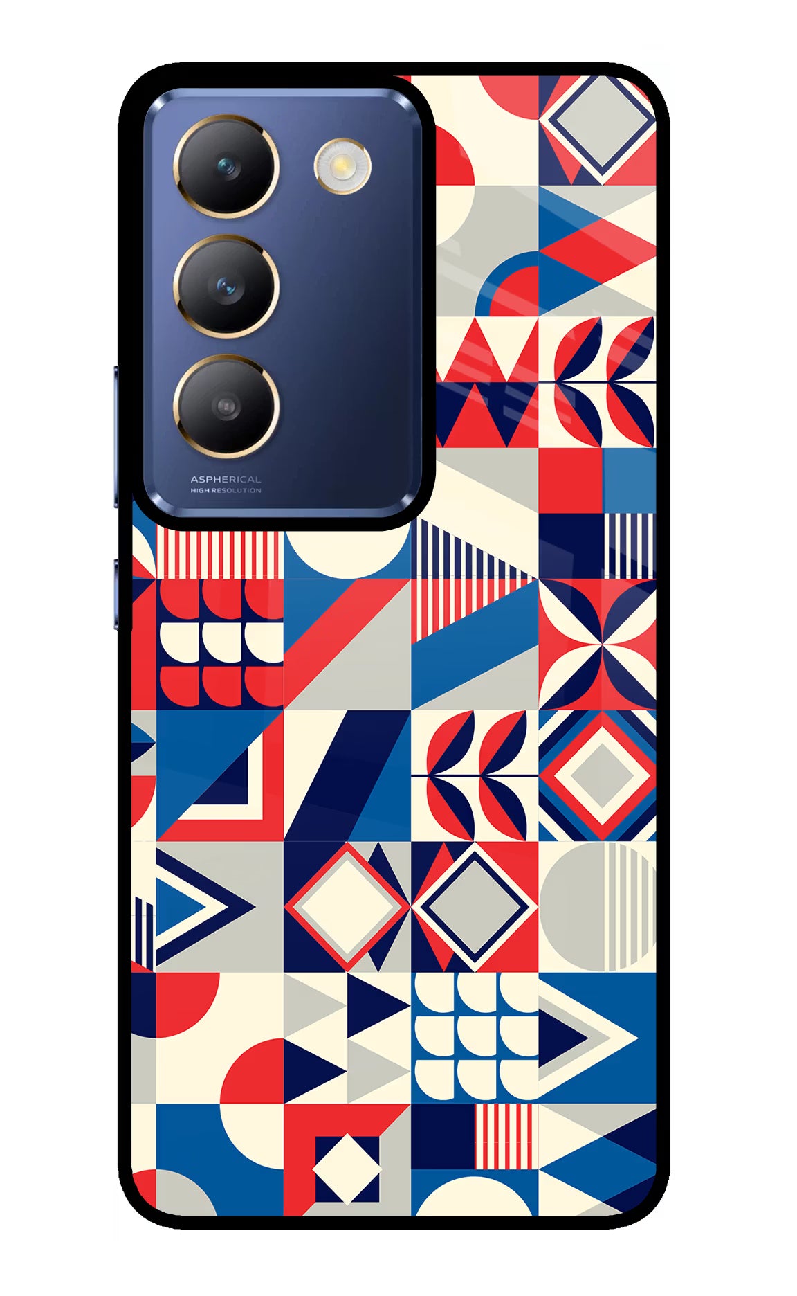 Colorful Pattern Vivo Y200E 5G/T3 5G Glass Case Back Cover by Casekaro