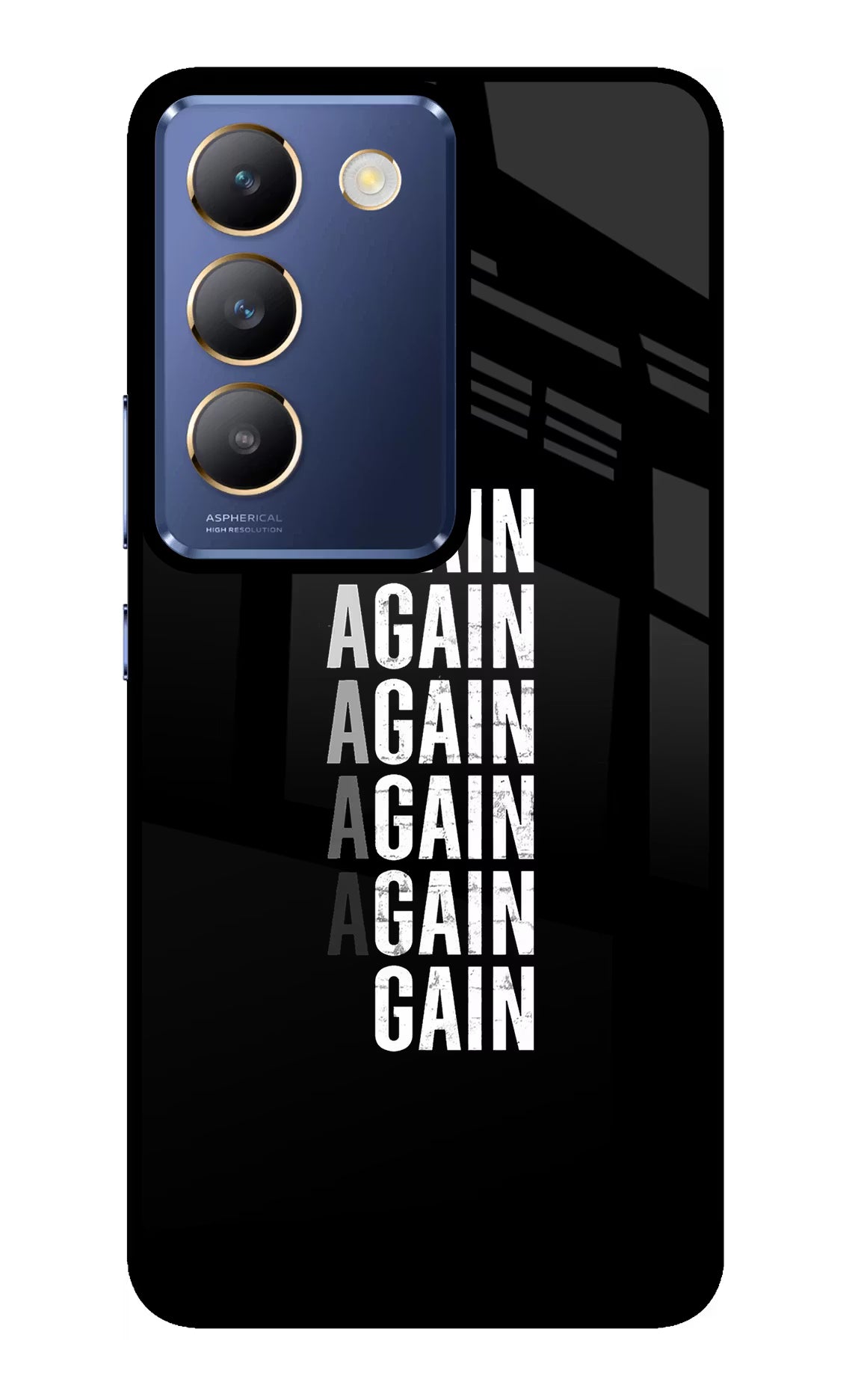 Again Again Gain Vivo Y200E 5G/T3 5G Glass Case Back Cover by Casekaro