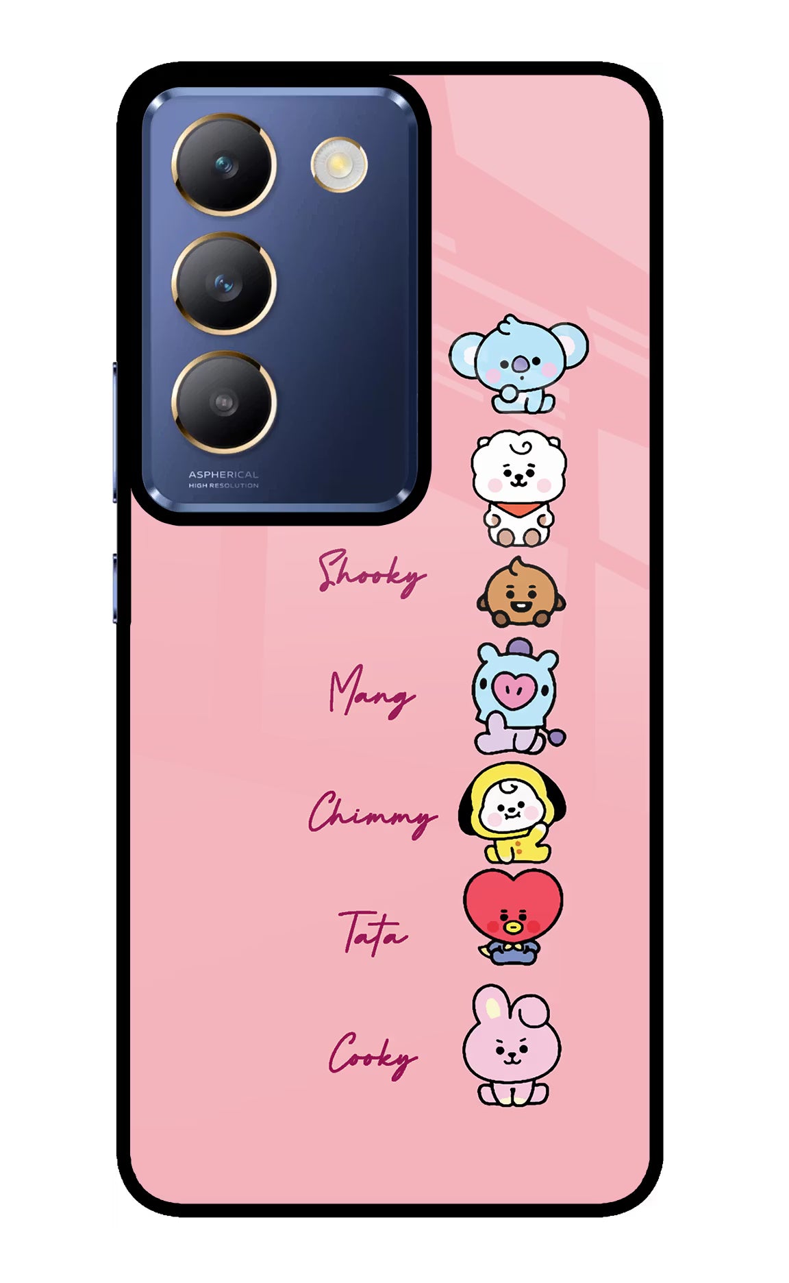 BTS names Vivo Y200E 5G/T3 5G Glass Case