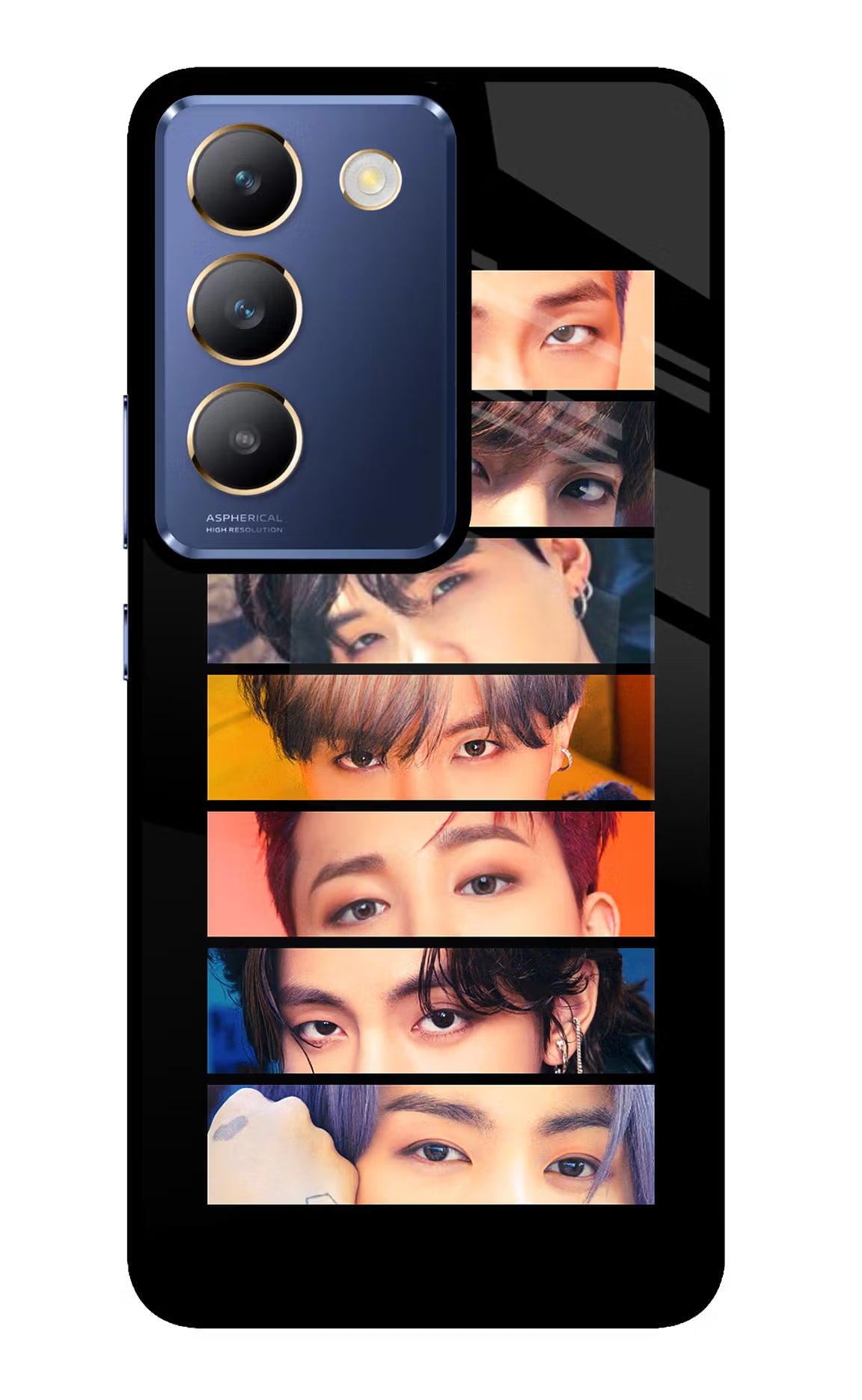 BTS Eyes Vivo Y200E 5G/T3 5G Glass Case Back Cover by Casekaro