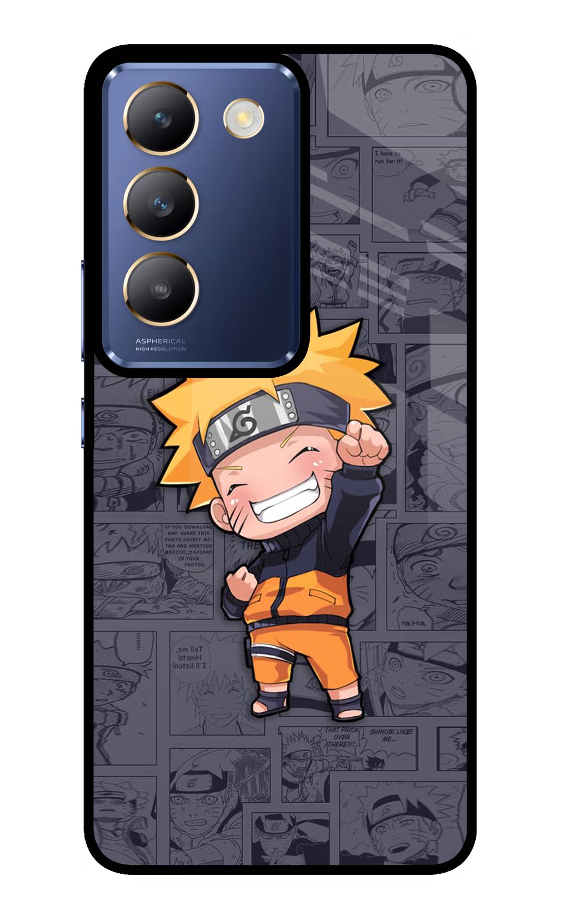 Chota Naruto Vivo Y200E 5G/T3 5G Glass Case Back Cover by Casekaro