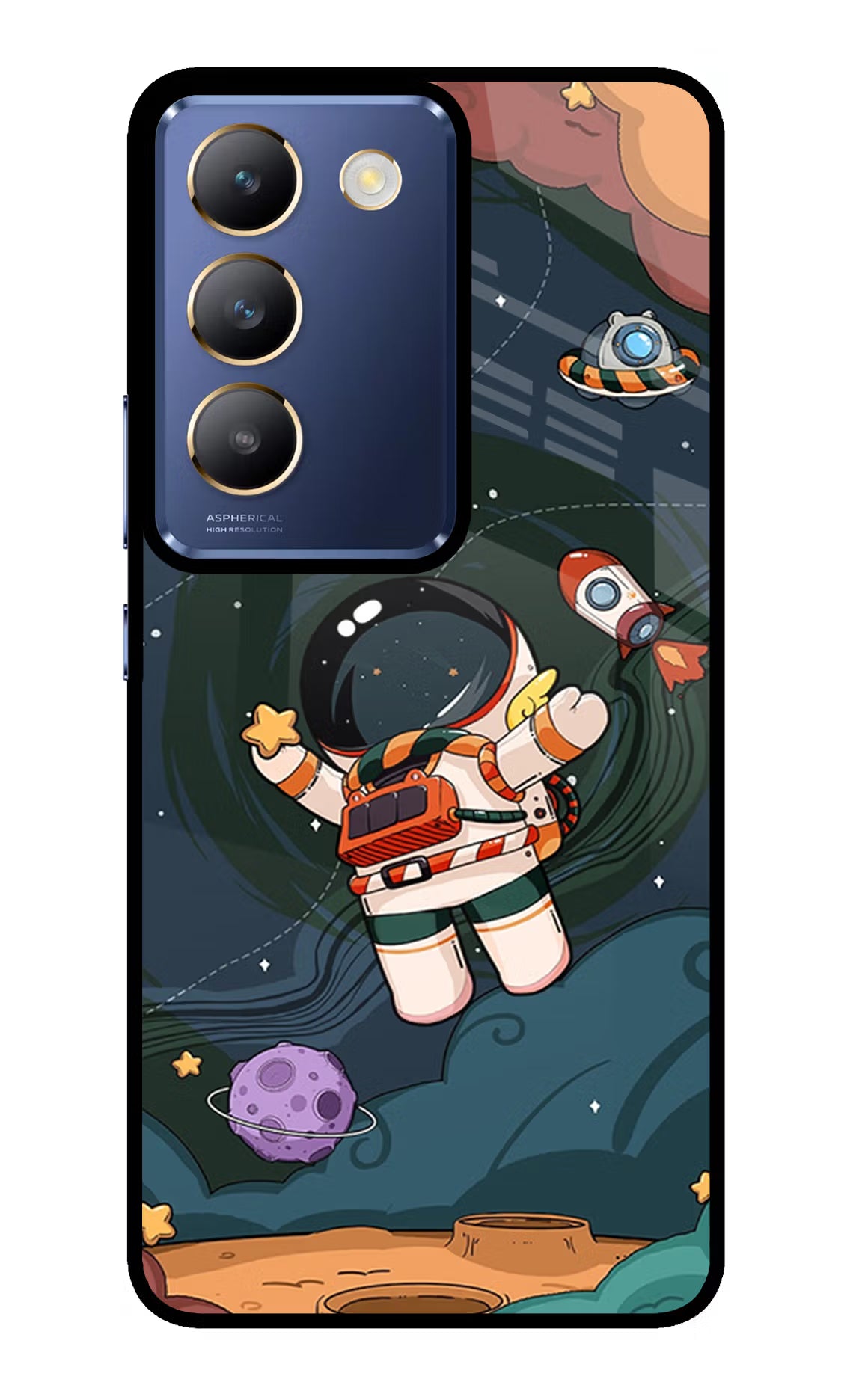 Cartoon Astronaut Vivo Y200E 5G/T3 5G Glass Case