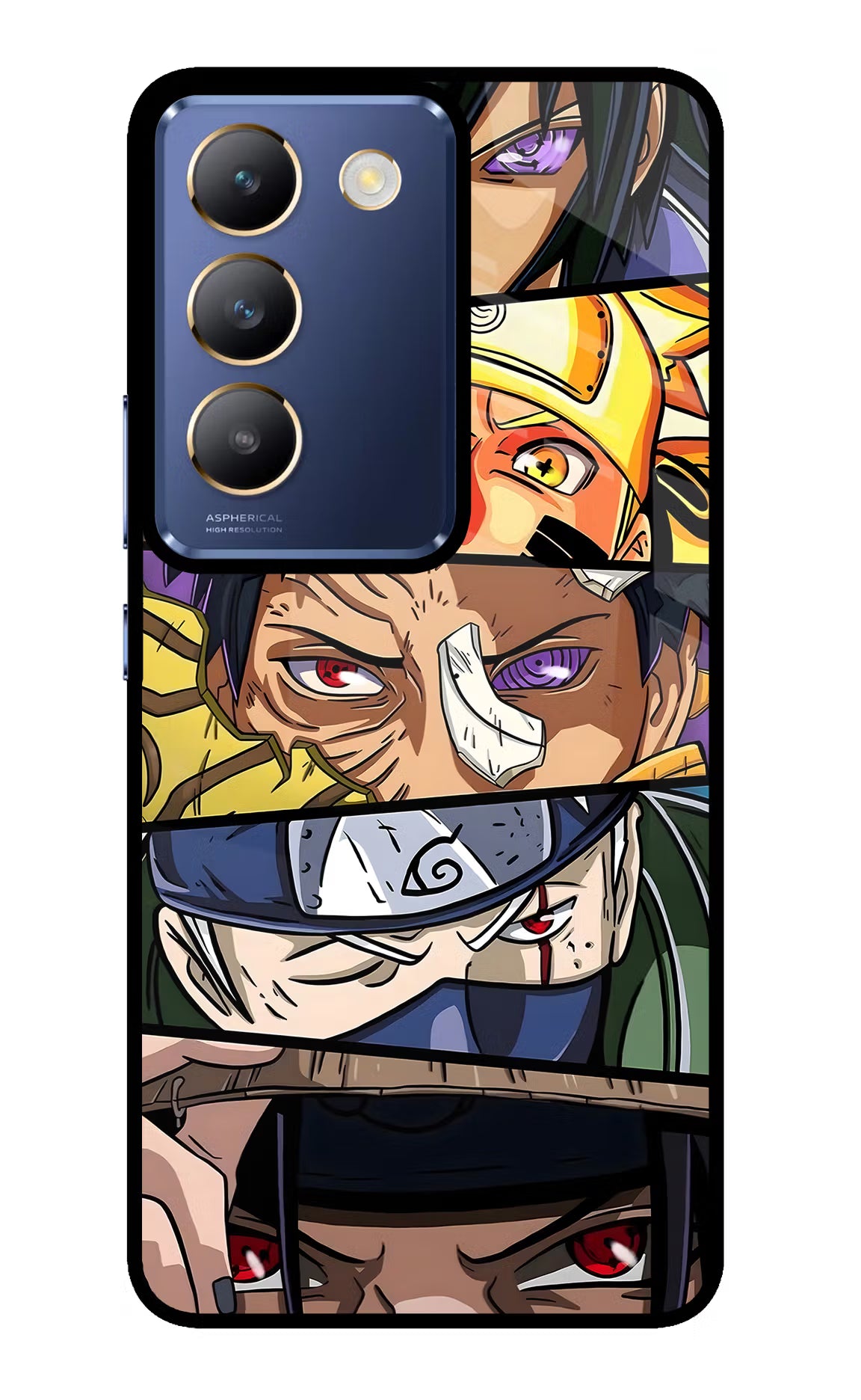Naruto Character Vivo Y200E 5G/T3 5G Glass Case Back Cover by Casekaro