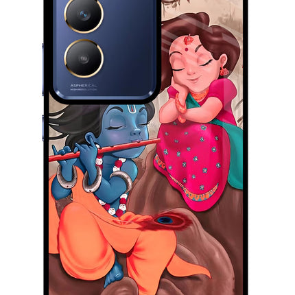 Radhe Krishna Vivo Y200E 5G/T3 5G Glass Case Back Cover by Casekaro