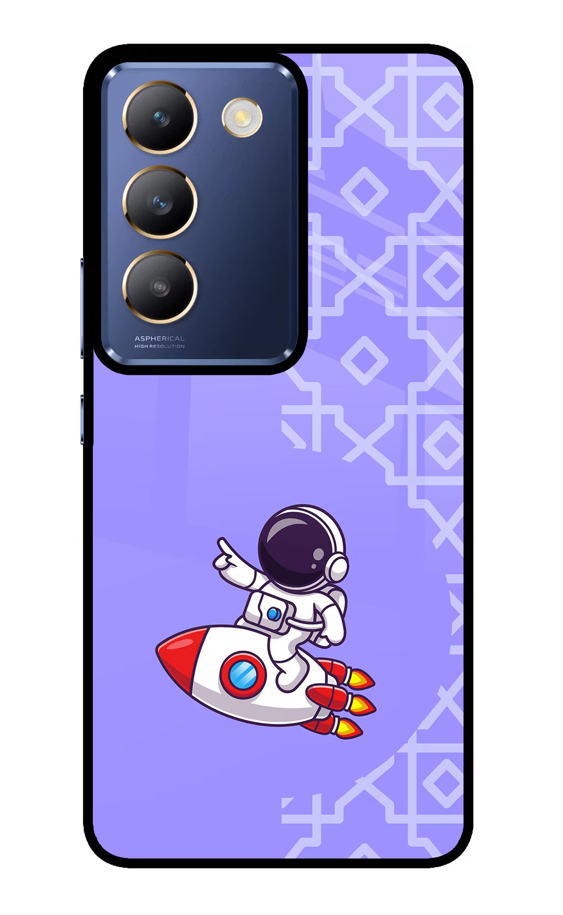Cute Astronaut Vivo Y200E 5G/T3 5G Glass Case Back Cover by Casekaro