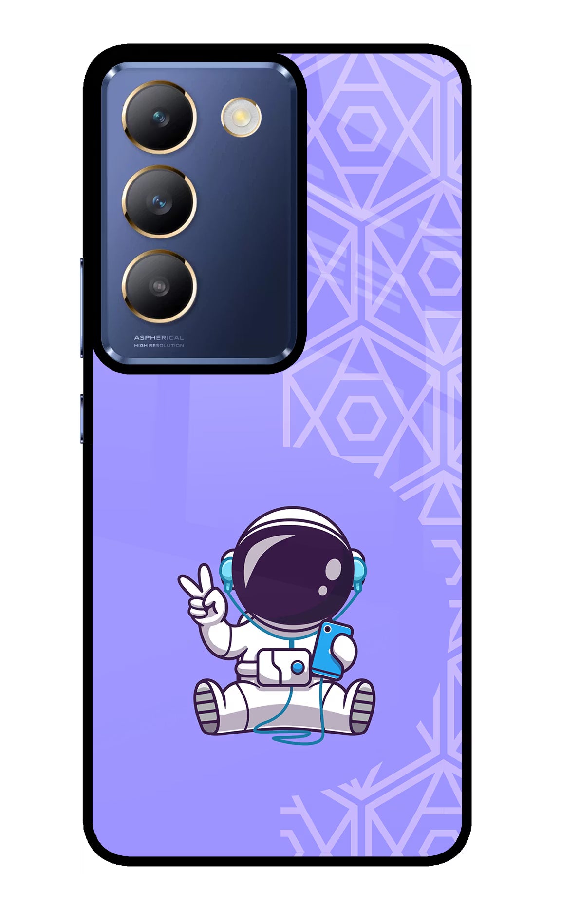 Cute Astronaut Chilling Vivo Y200E 5G/T3 5G Glass Case