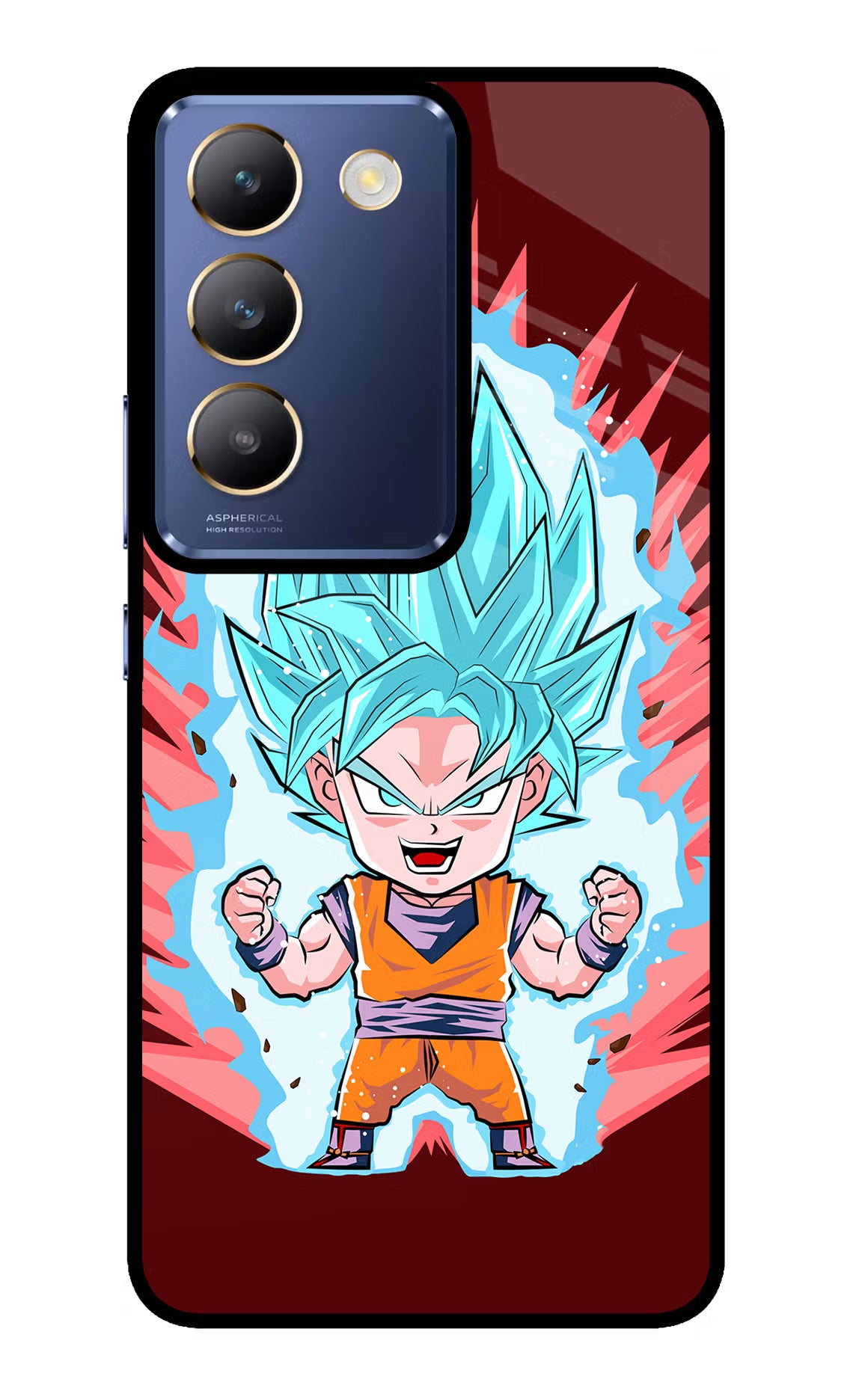 Goku Little Vivo Y200E 5G/T3 5G Glass Case Back Cover by Casekaro