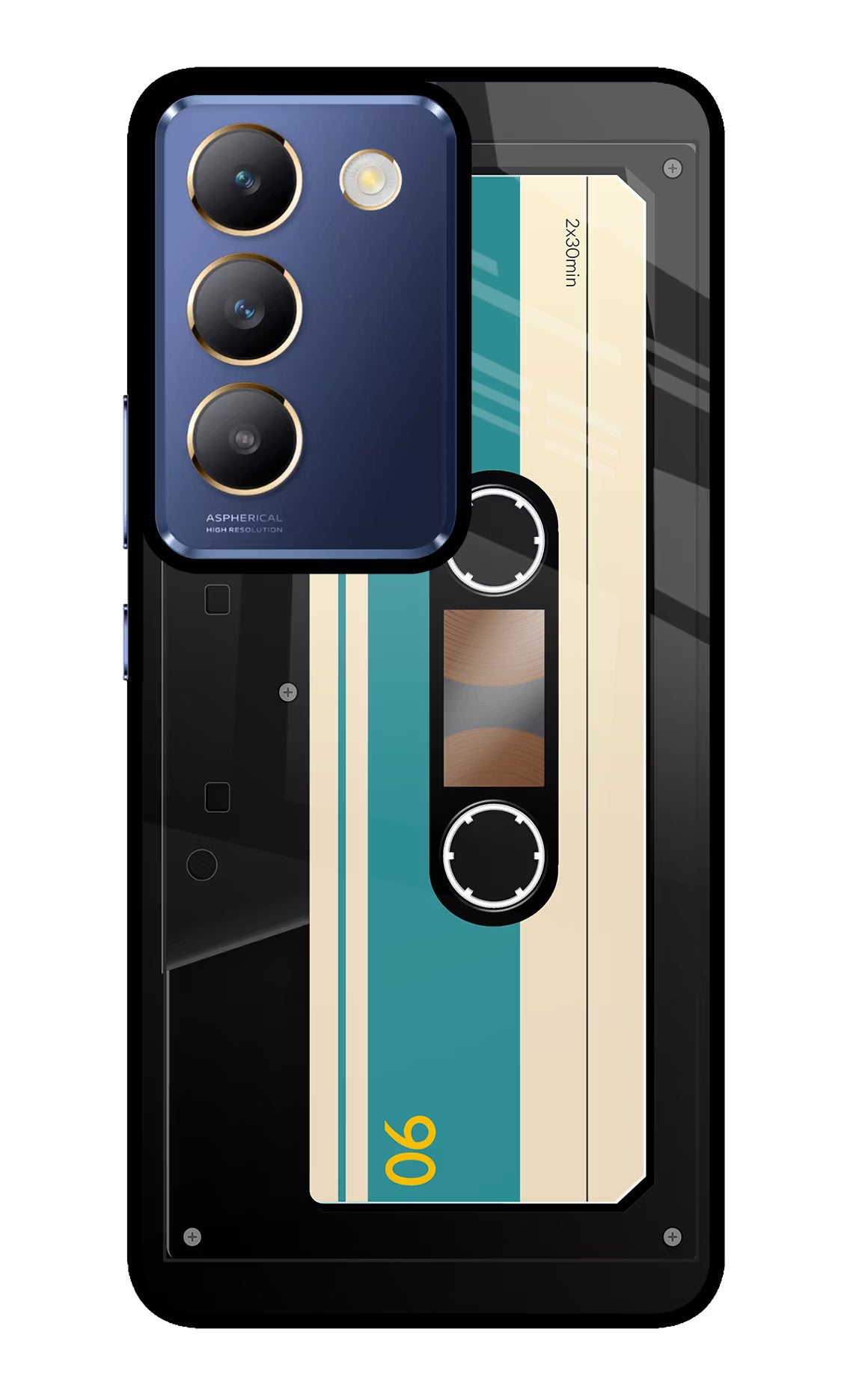 Cassette Vivo Y200E 5G/T3 5G Glass Case Back Cover by Casekaro