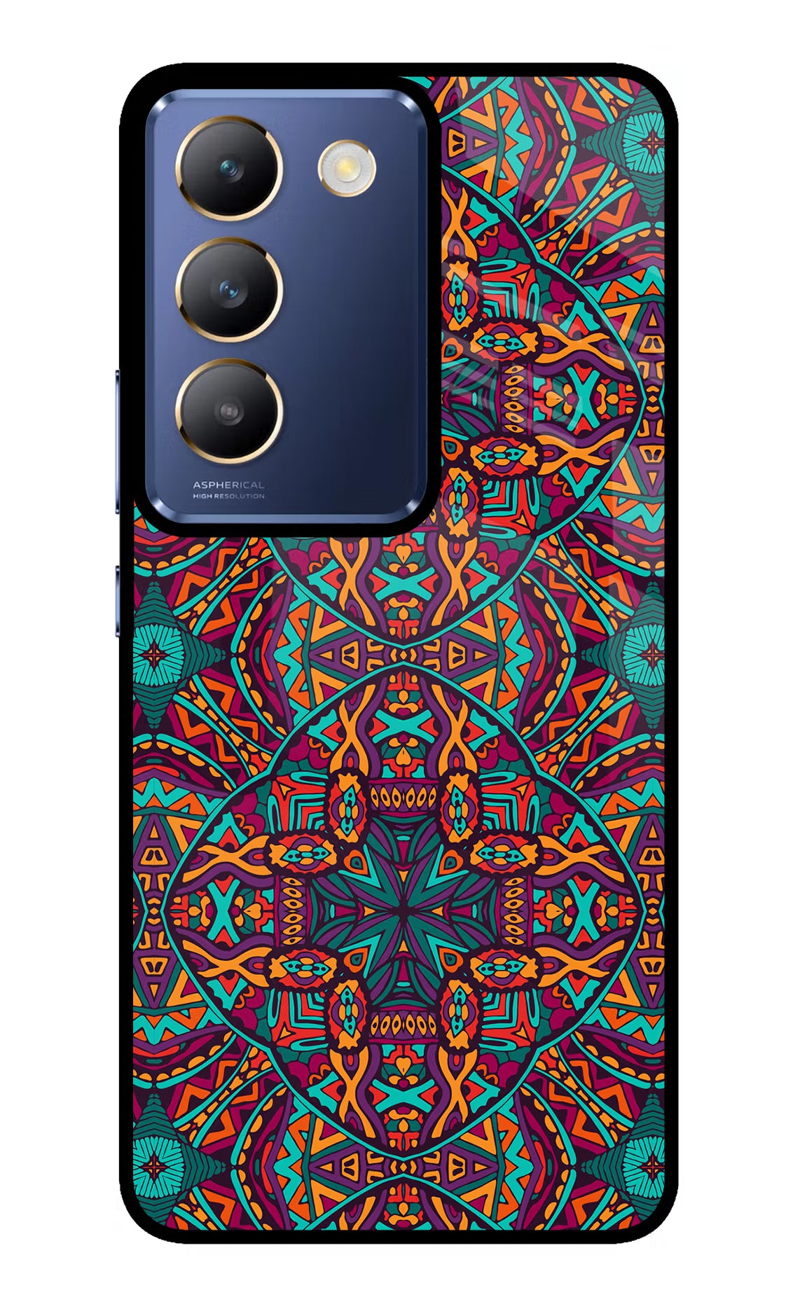 Colour Mandala Vivo Y200E 5G/T3 5G Glass Case Back Cover by Casekaro