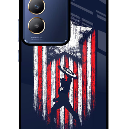 Captain America Marvel Art Vivo Y200E 5G/T3 5G Glass Case