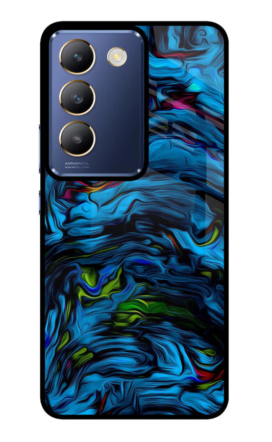 Dark Blue Abstract Vivo Y200E 5G/T3 5G Glass Case