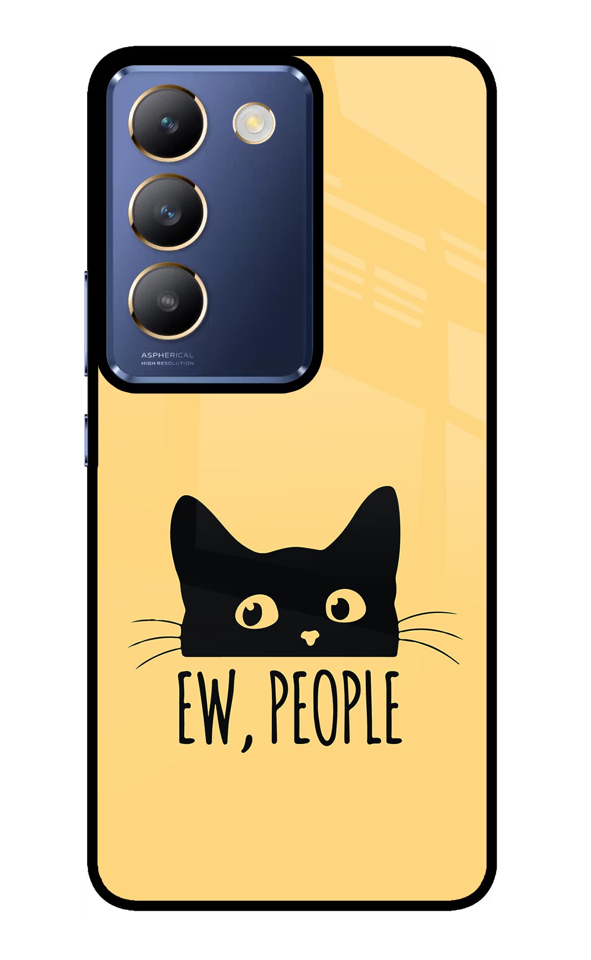 Ew People Catitude Vivo Y200E 5G/T3 5G Glass Case Back Cover by Casekaro