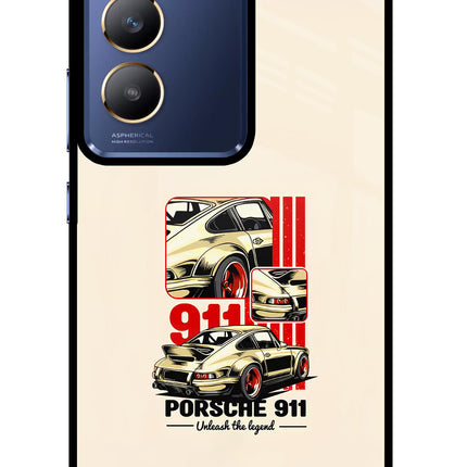 Classic Porsche 911 Vivo Y200E 5G/T3 5G Glass Case Back Cover by Casekaro