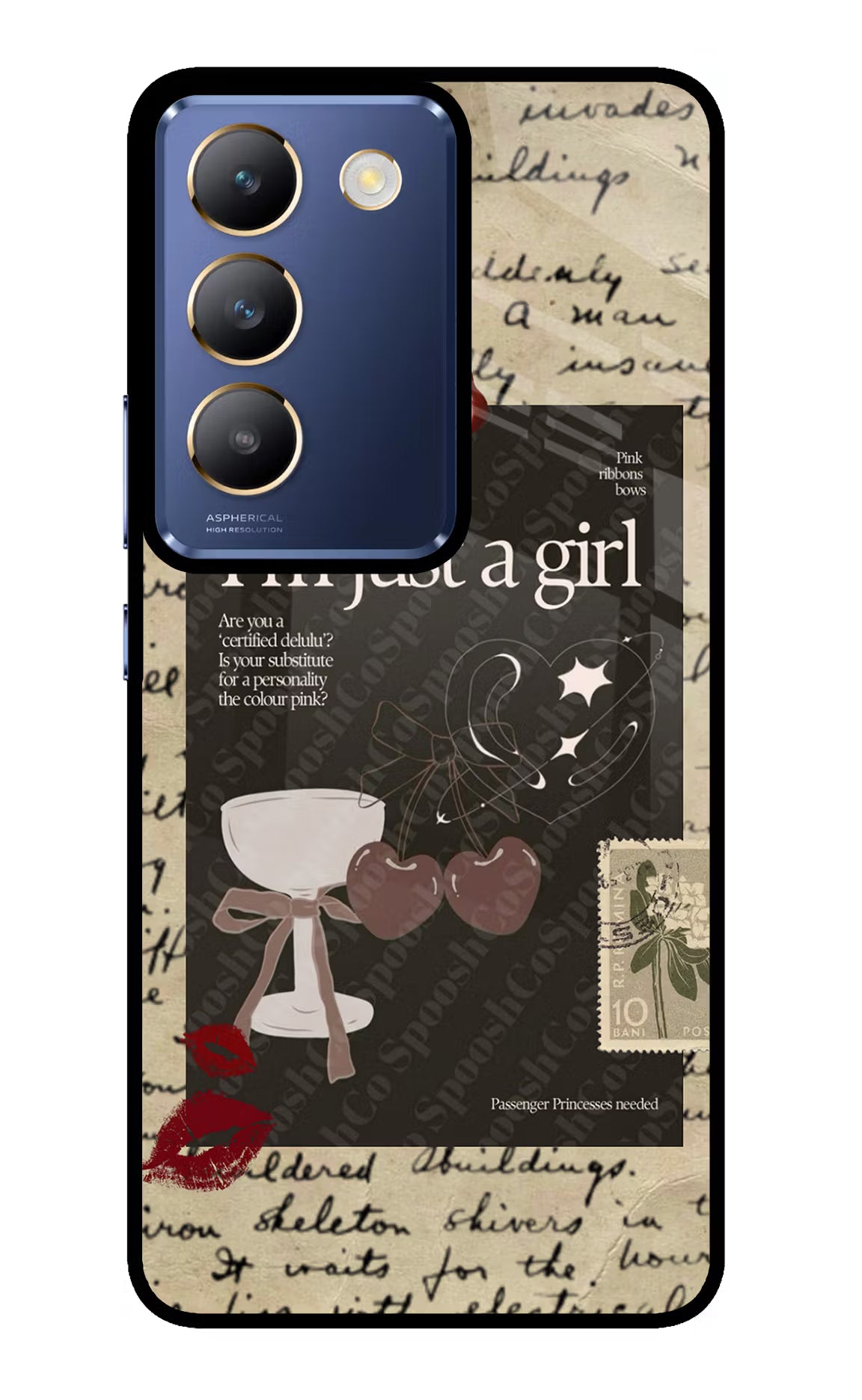 I am just a girl Vivo Y200E 5G/T3 5G Glass Case