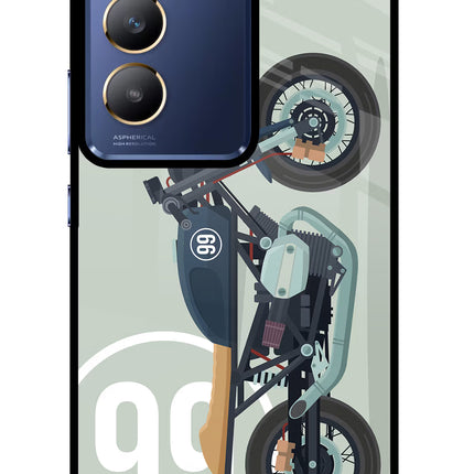 Classic Cafe Racer 99 Vivo Y200E 5G/T3 5G Glass Case Back Cover by Casekaro