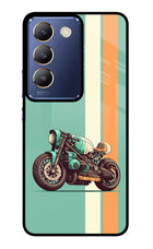 Striped Moto Drift Vivo Y200E 5G/T3 5G Glass Case