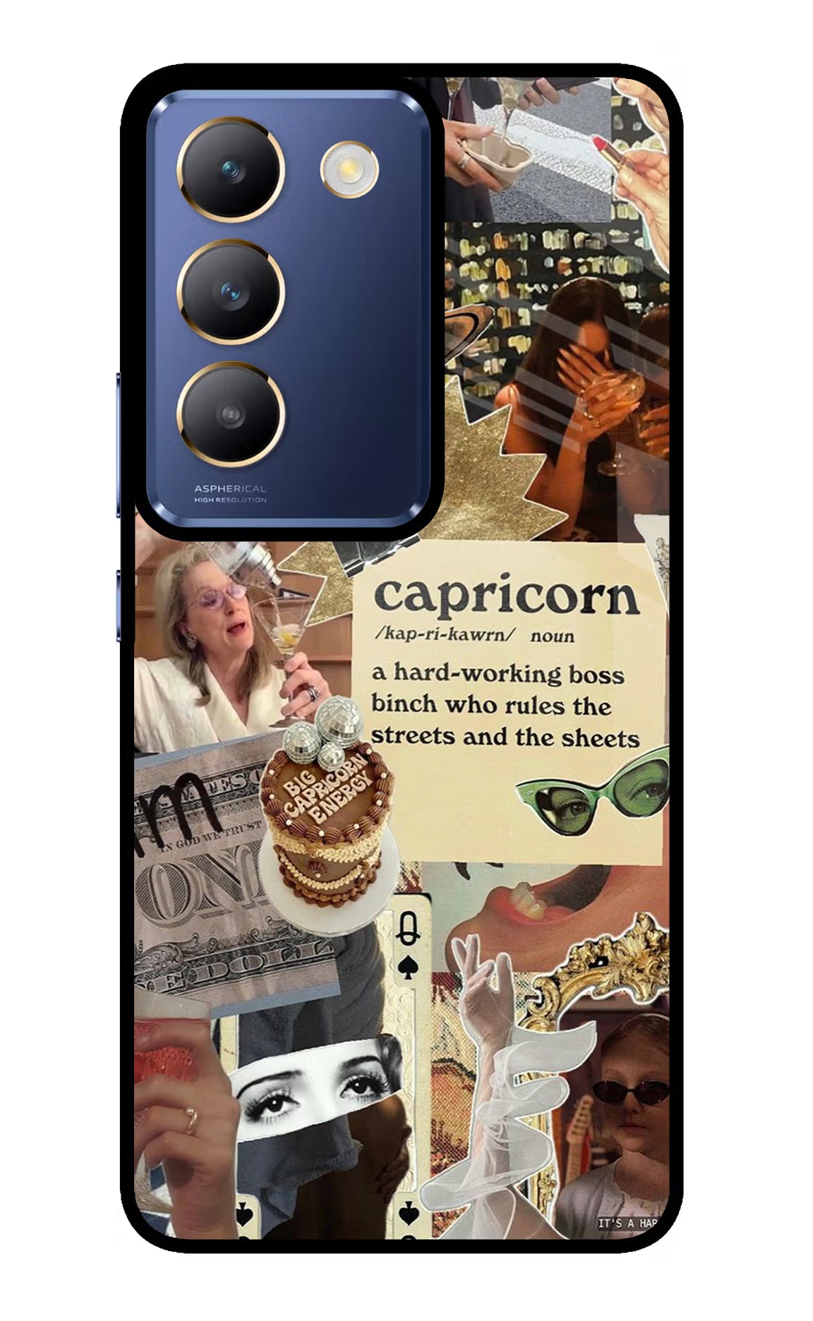 Capricorn Zodiac Vivo Y200E 5G/T3 5G Glass Case Back Cover by Casekaro