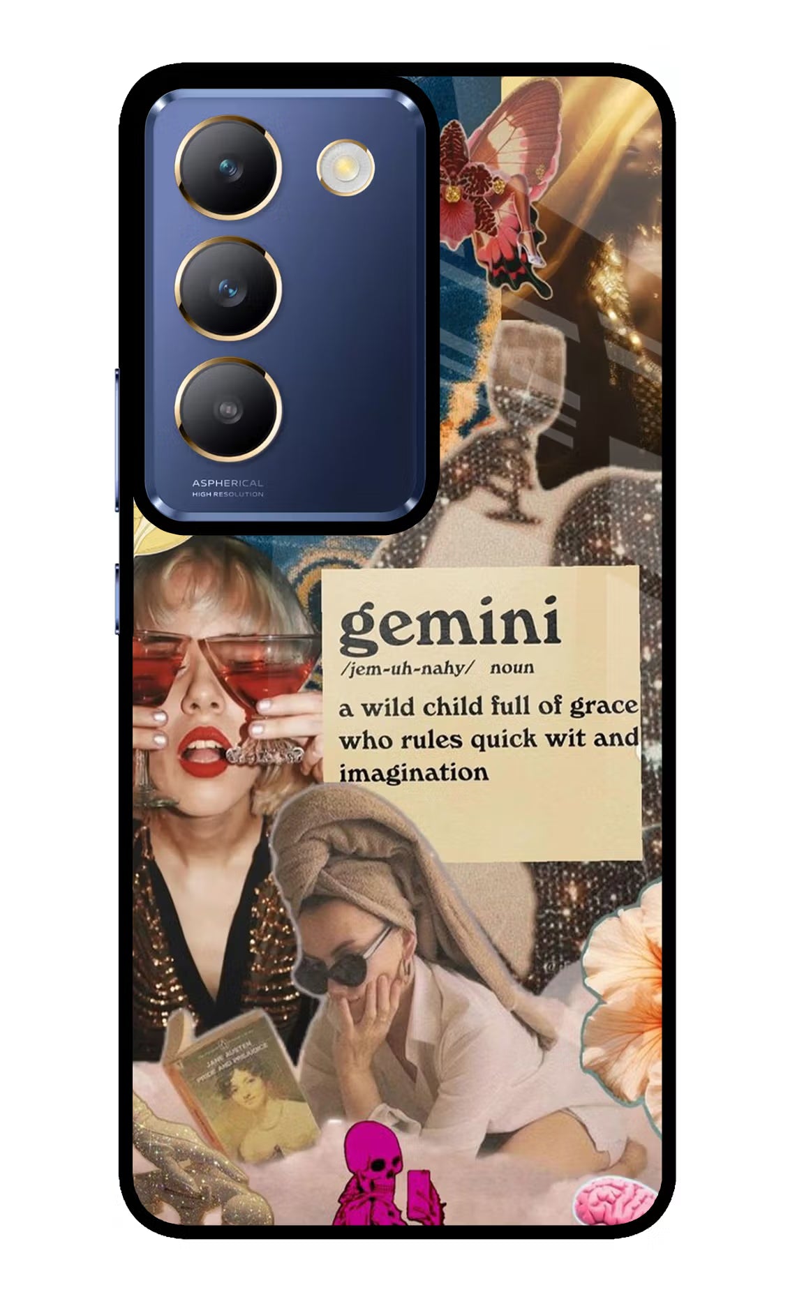 Gemini Zodiac Vivo Y200E 5G/T3 5G Glass Case Back Cover by Casekaro