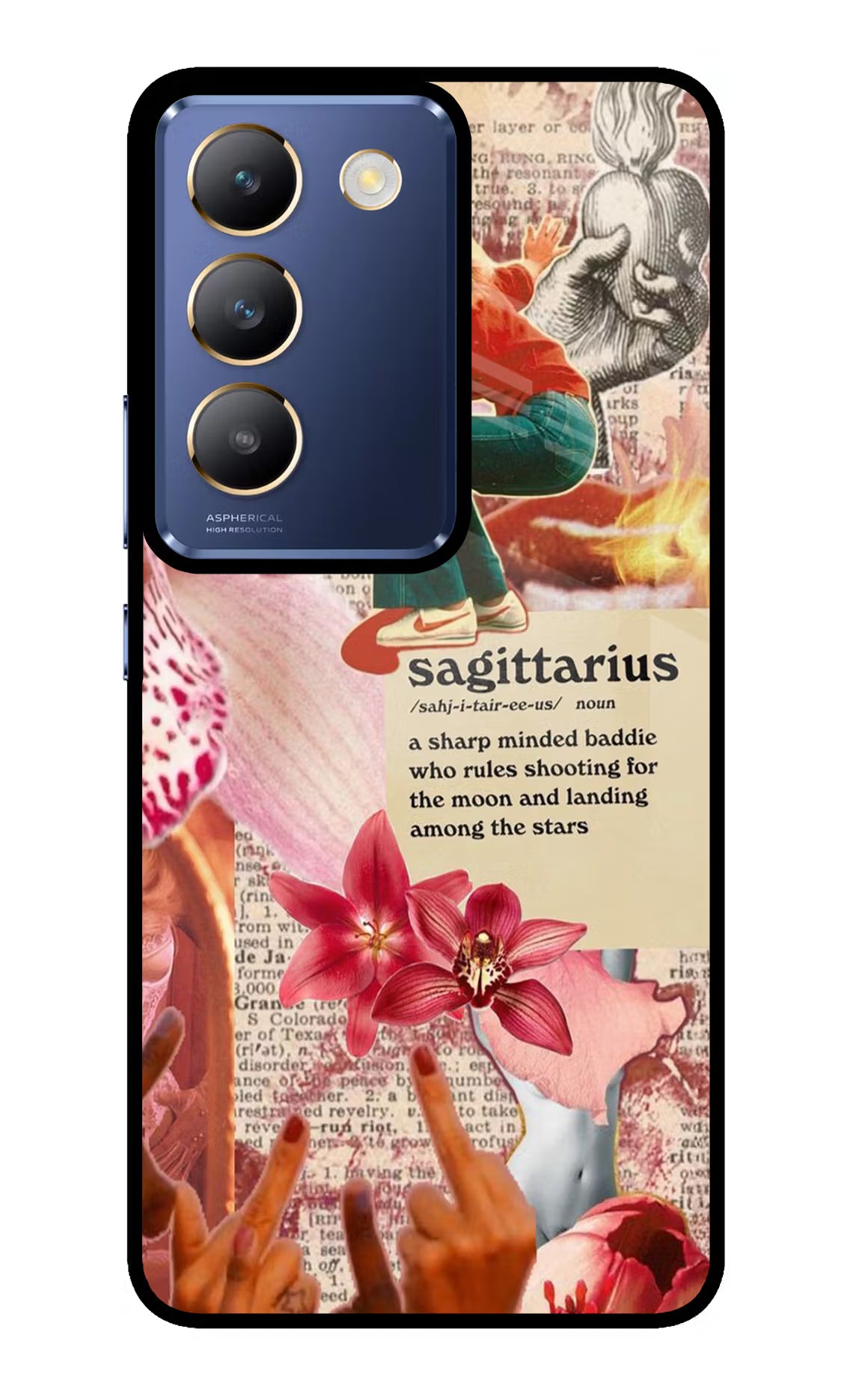 Sagittarius Zodiac Vivo Y200E 5G/T3 5G Glass Case Back Cover by Casekaro