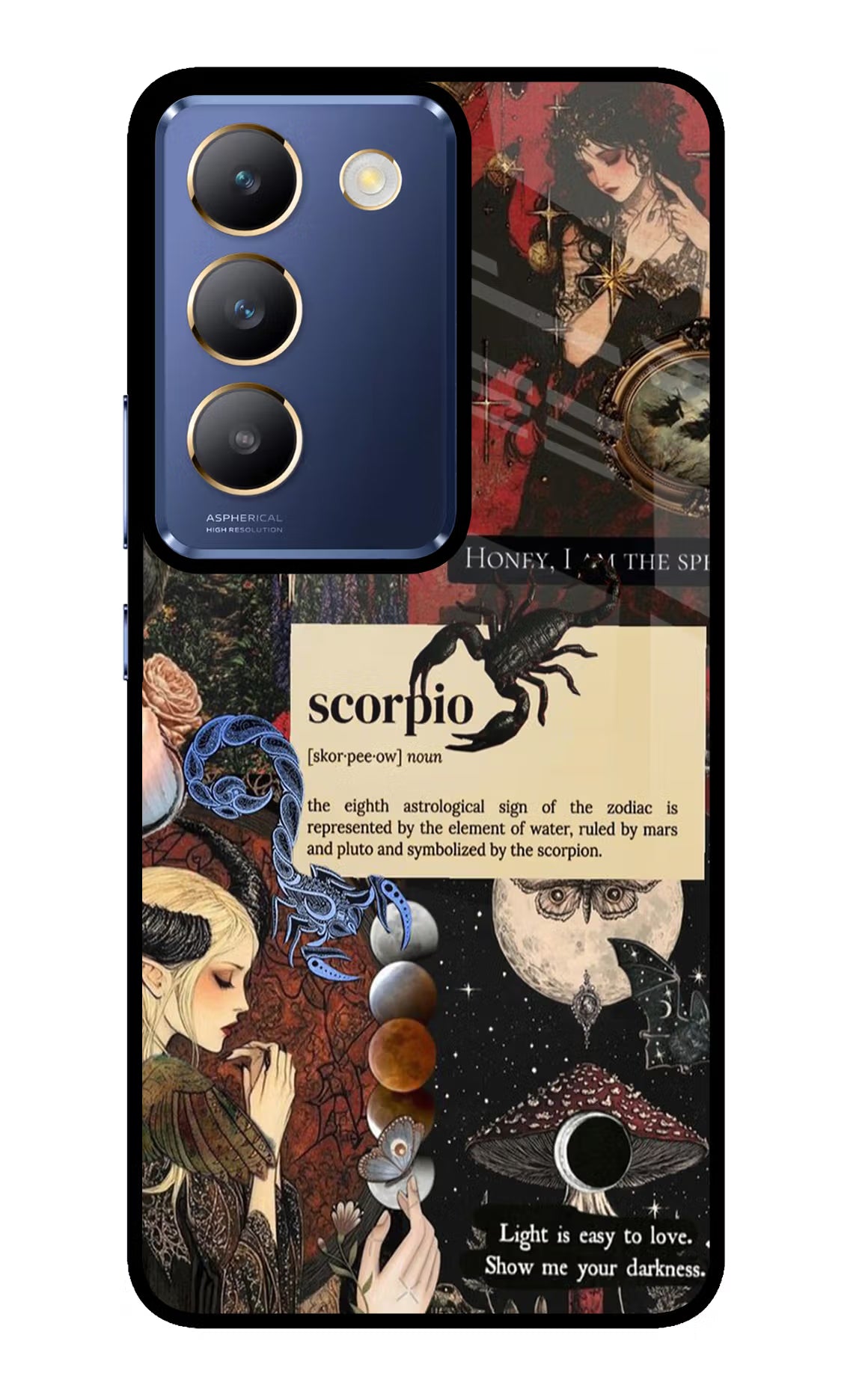 Scorpio Zodiac Vivo Y200E 5G/T3 5G Glass Case Back Cover by Casekaro