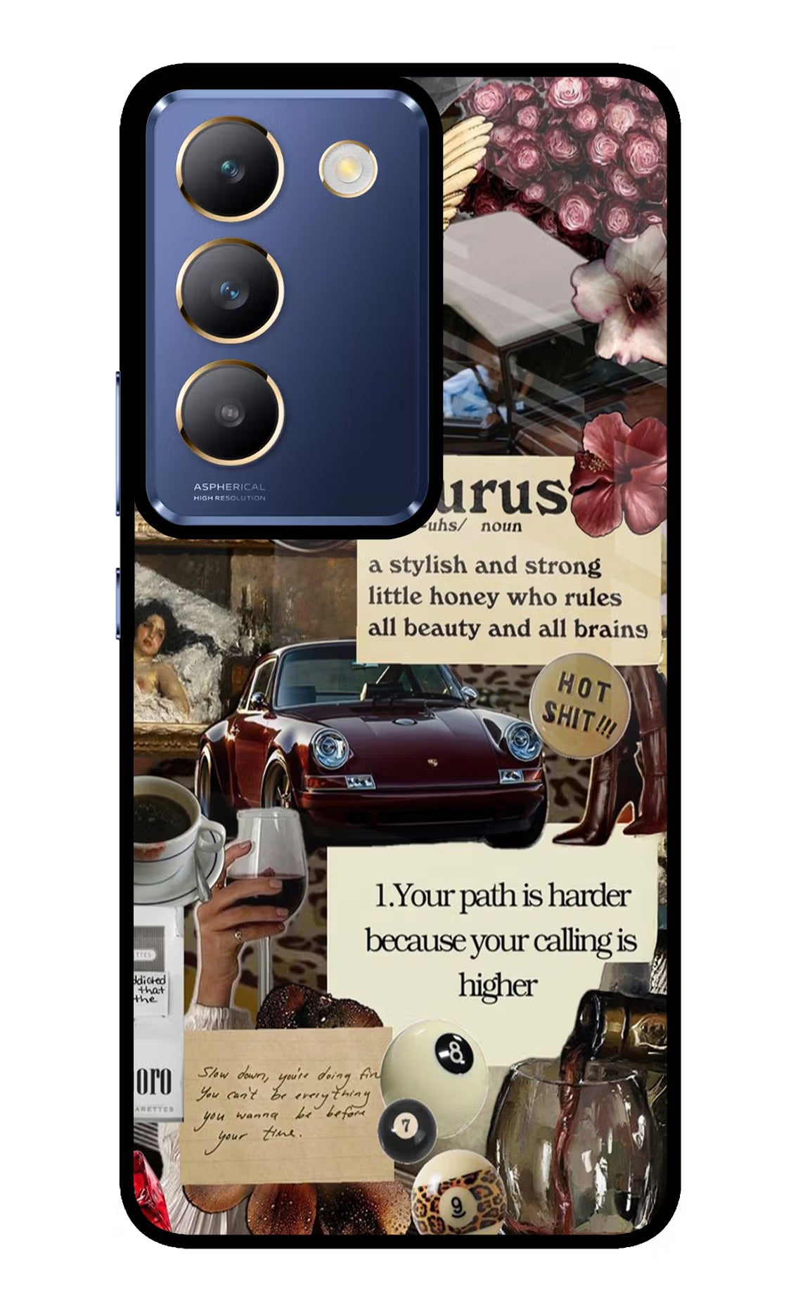 Taurus Zodiac Vivo Y200E 5G/T3 5G Glass Case Back Cover by Casekaro