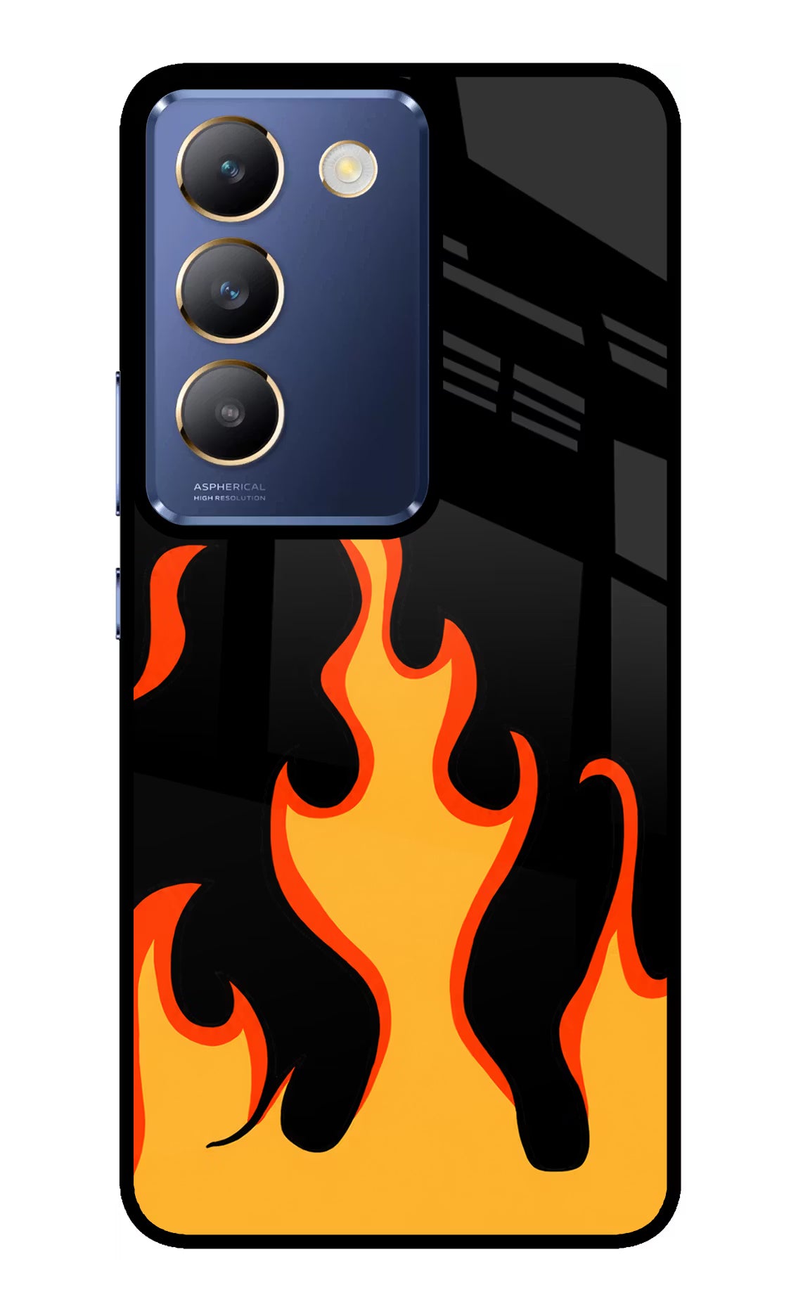 Fired Up – Black Vivo Y200E 5G/T3 5G Glass Case