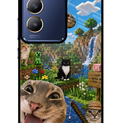 Minecraft Cat Chaos Vivo Y200E 5G/T3 5G Glass Case
